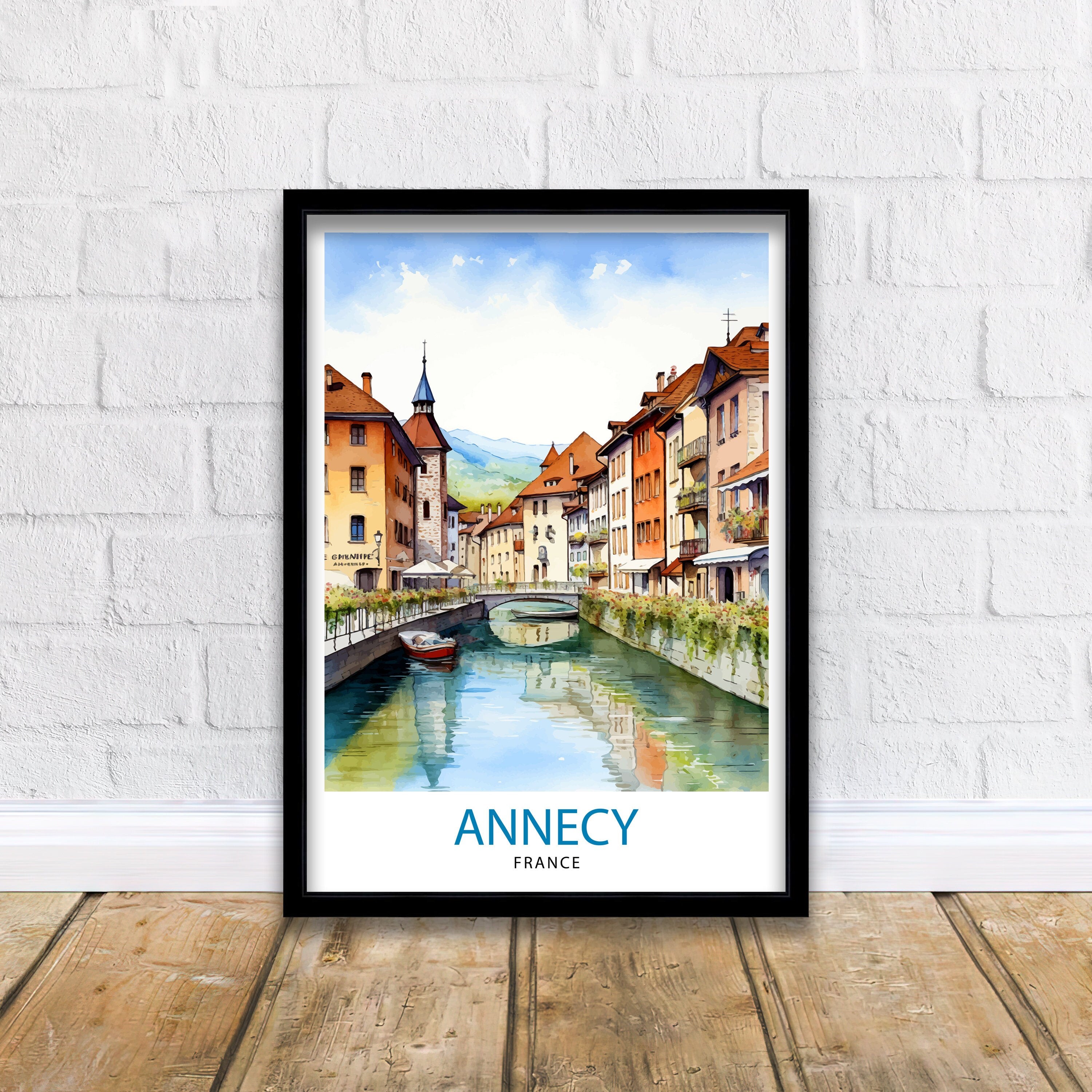 Annecy France Travel Print Annecy Wall Decor Annecy Poster French Travel Prints Annecy Art Print Annecy Illustration Annecy Wall Art