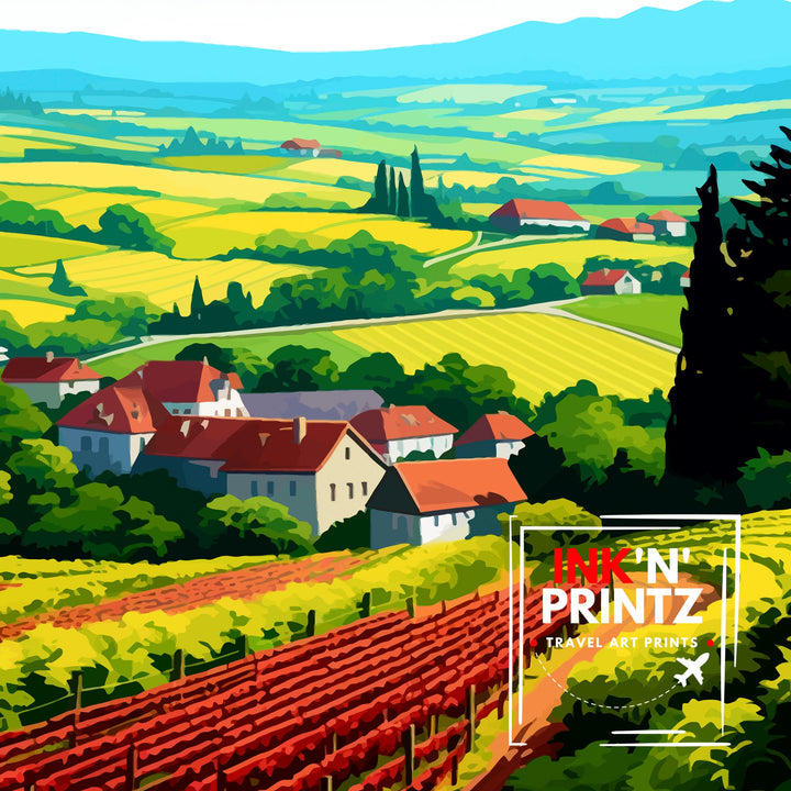 Burgundy France Travel Poster Burgundy