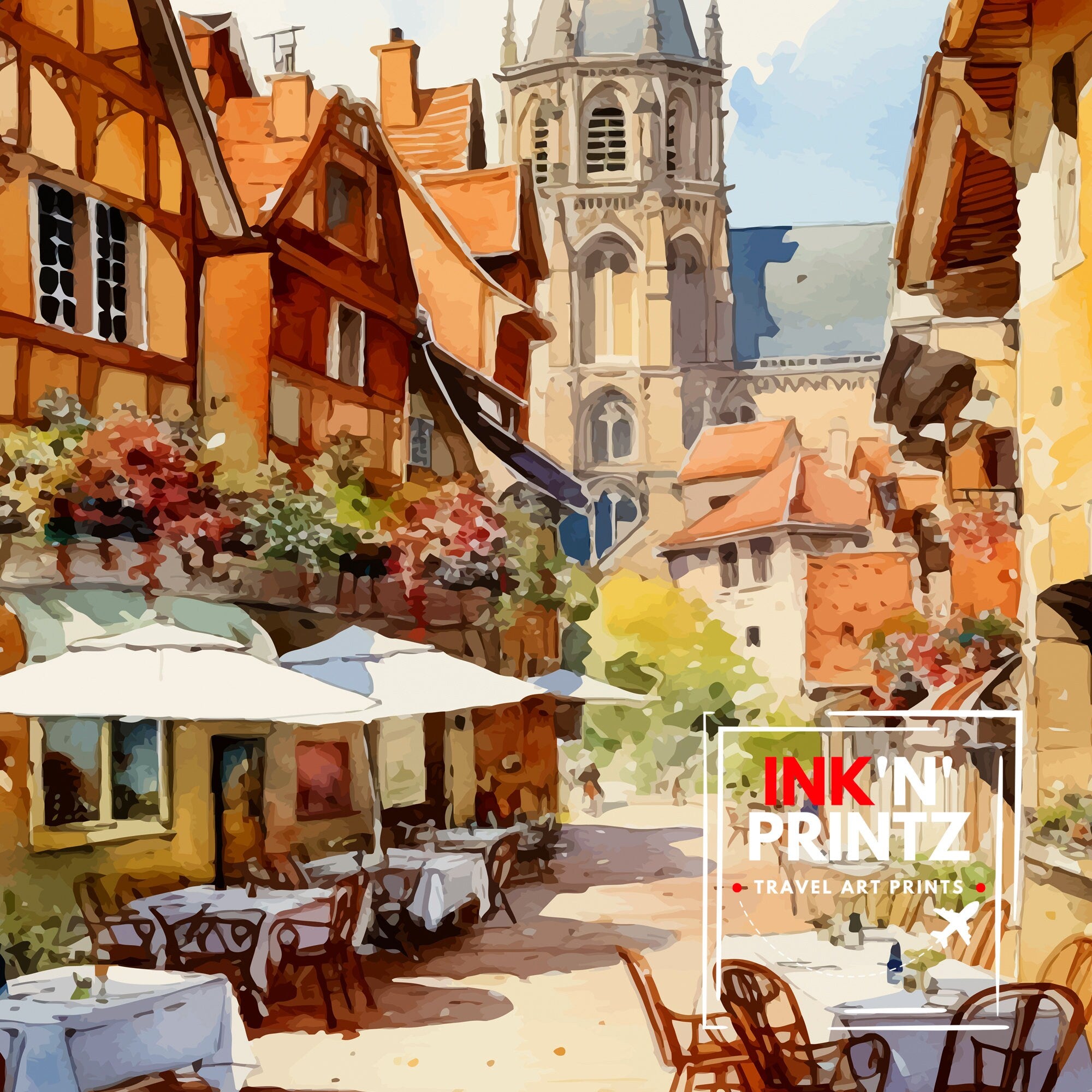 Burgundy France Travel Print Burgundy Wall Decor Burgundy Poster France Travel Prints Burgundy Art Print Burgundy Illustration Burgundy