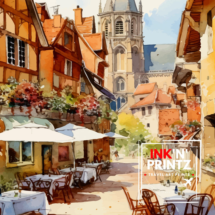 Burgundy France Travel Poster Burgundy