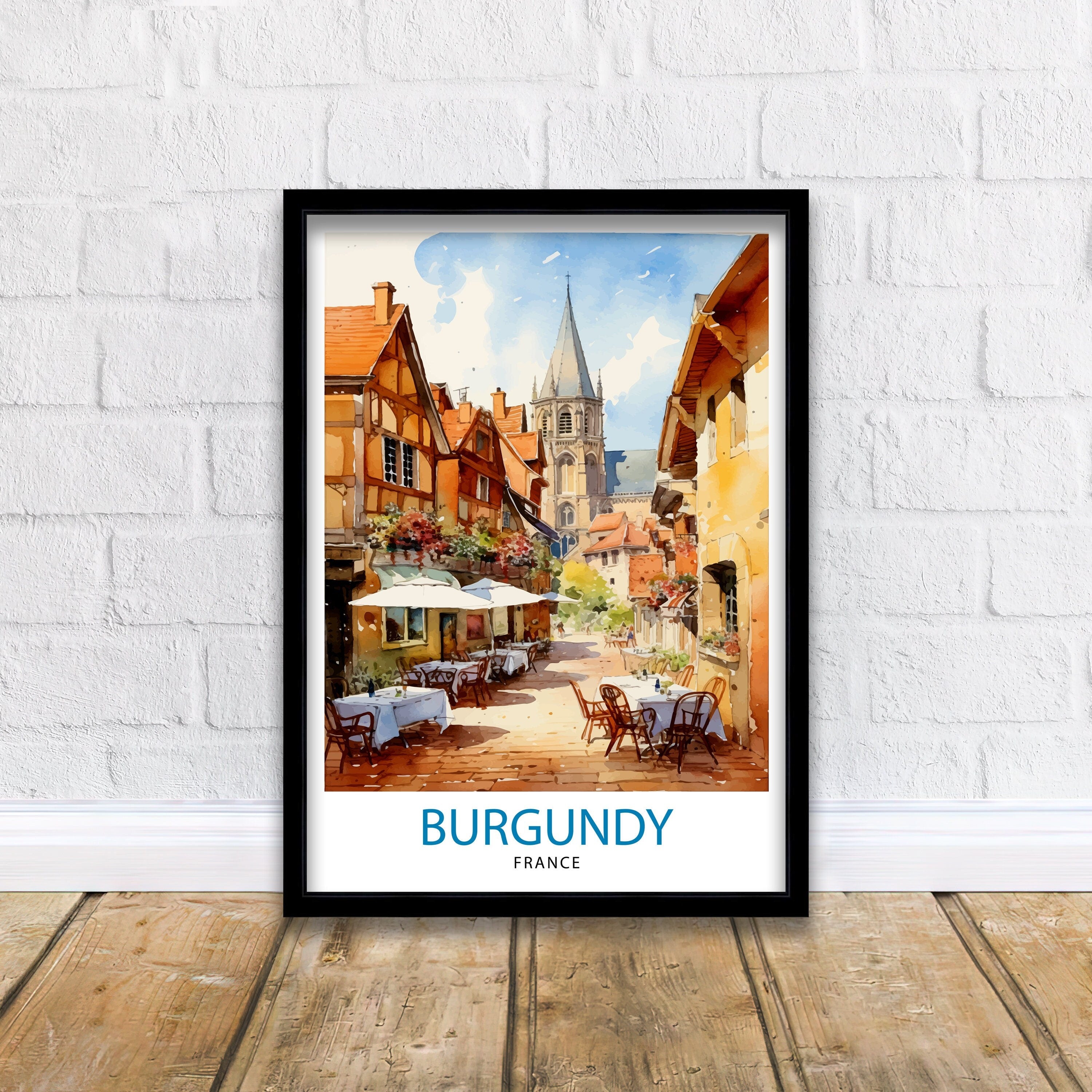 Burgundy France Travel Print Burgundy Wall Decor Burgundy Poster France Travel Prints Burgundy Art Print Burgundy Illustration Burgundy