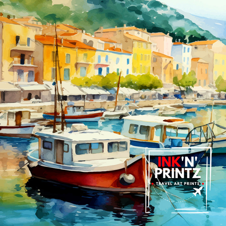 Cassis Harbour Travel Poster Cassis