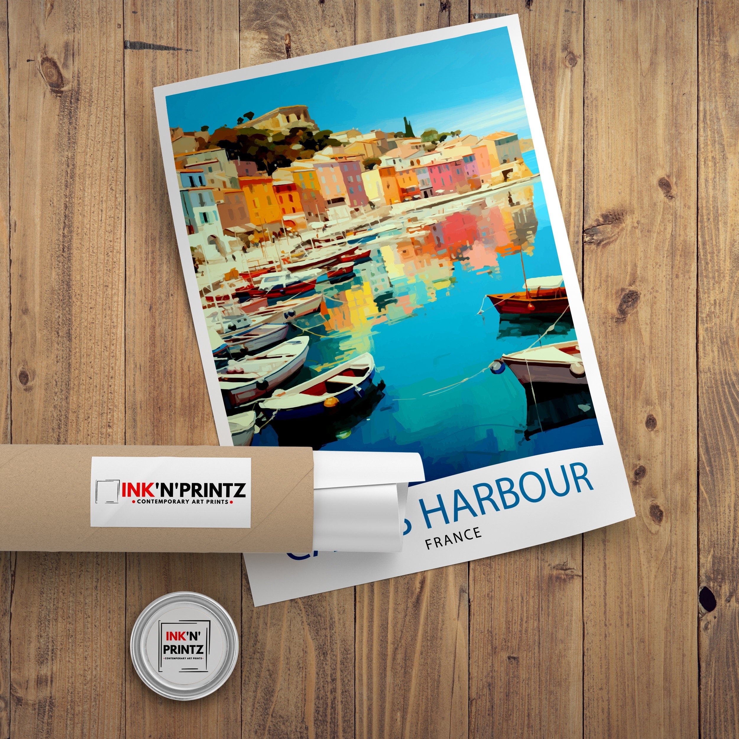 Cassis Harbour Travel Print Cassis Wall Decor Cassis Poster French Riviera Travel Prints Cassis Art Print Cassis Illustration Cassis Wall
