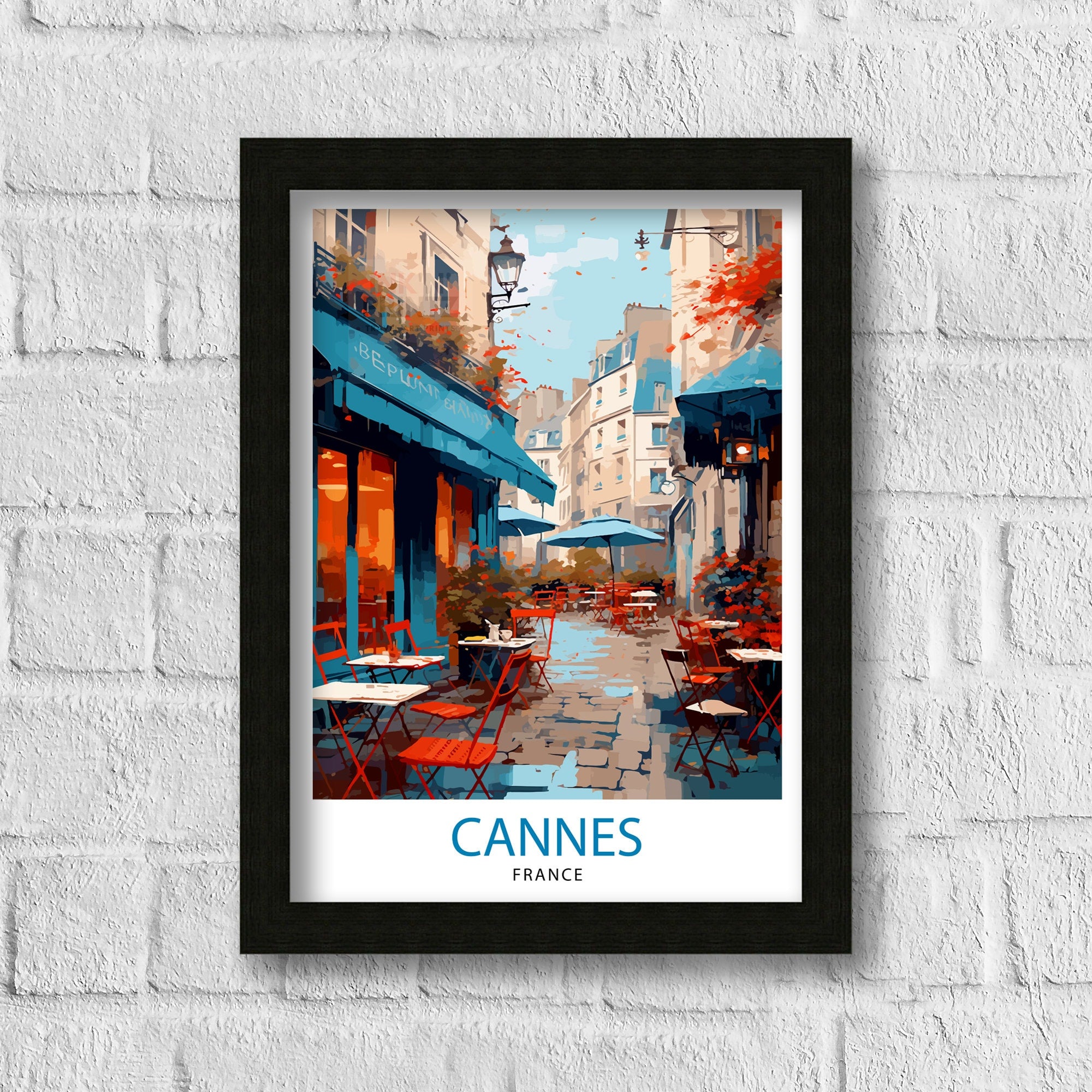 Cannes France Travel Print Cannes Wall Decor Cannes Poster French Riviera Travel Prints Cannes Art Print Cannes Illustration