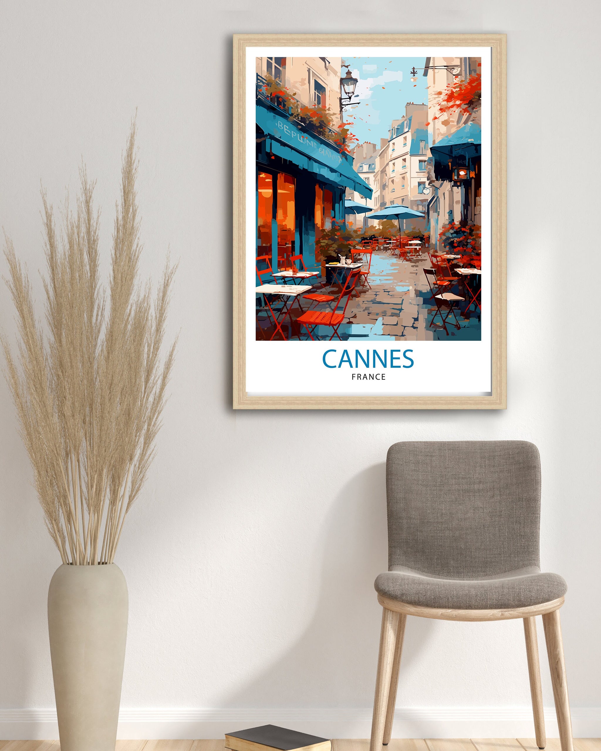 Cannes France Travel Print Cannes Wall Decor Cannes Poster French Riviera Travel Prints Cannes Art Print Cannes Illustration