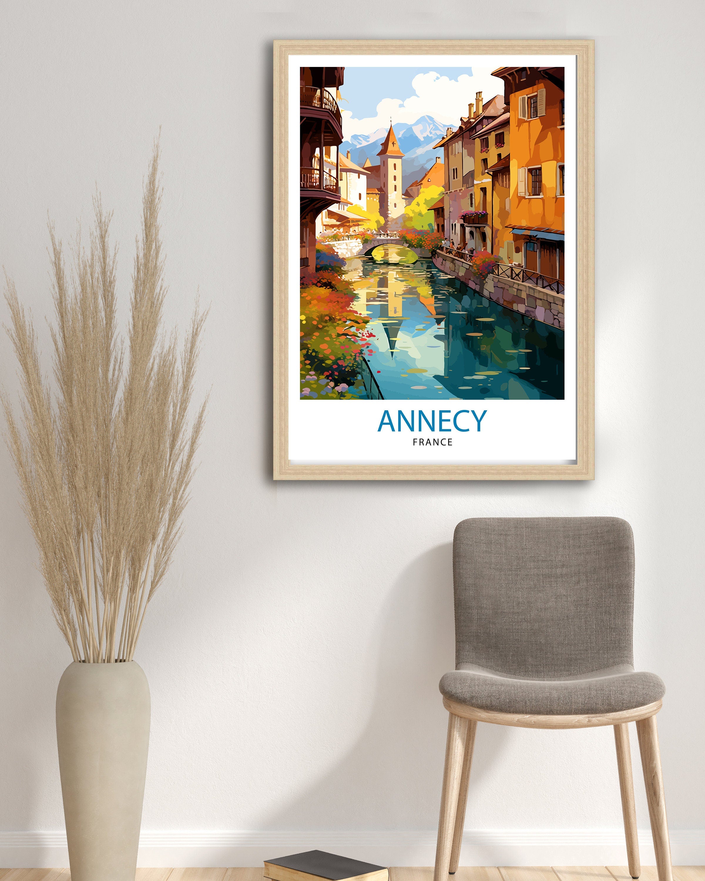 Annecy France Travel Print Annecy Wall Decor Annecy Poster French Travel Prints Annecy Art Print Annecy Illustration Annecy Wall Art