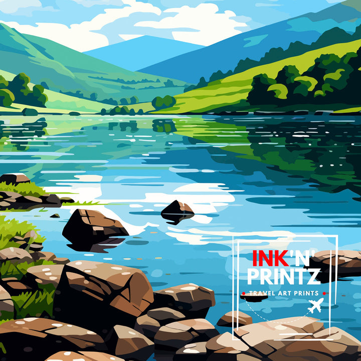 Ullswater Lake District Travel Print Lake District Wall Decor Ullswater Home Living Decor Ullswater Illustration Travel Poster Gift for