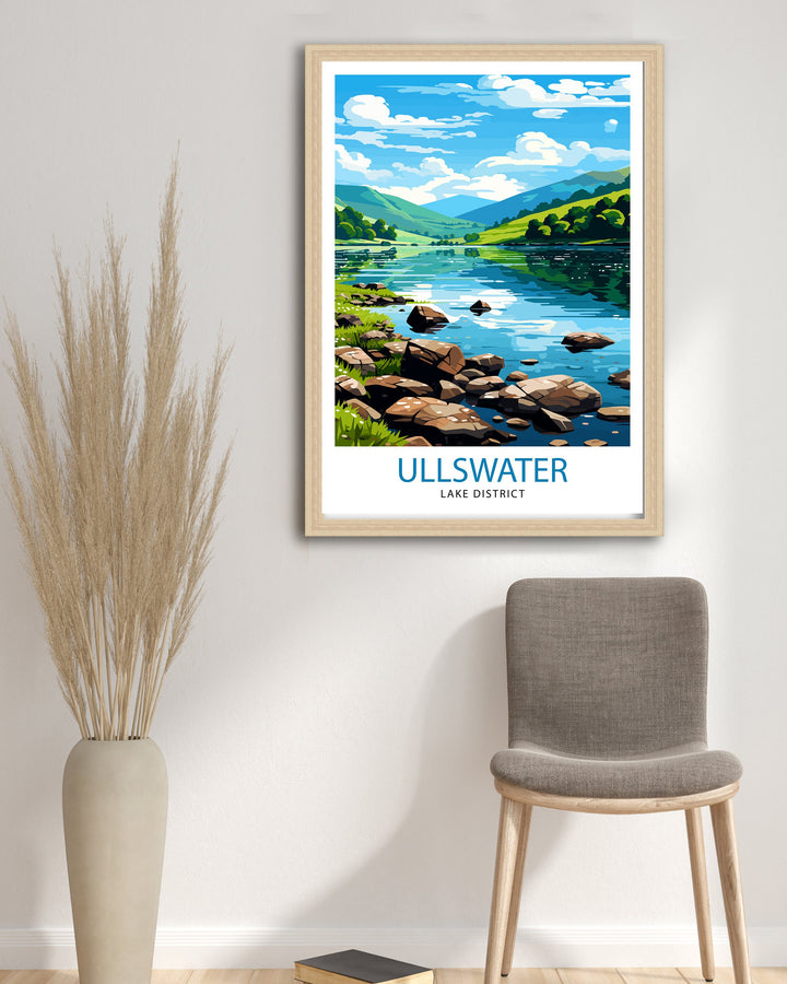 Ullswater Lake District Travel Print Lake District Wall Decor Ullswater Home Living Decor Ullswater Illustration Travel Poster Gift for
