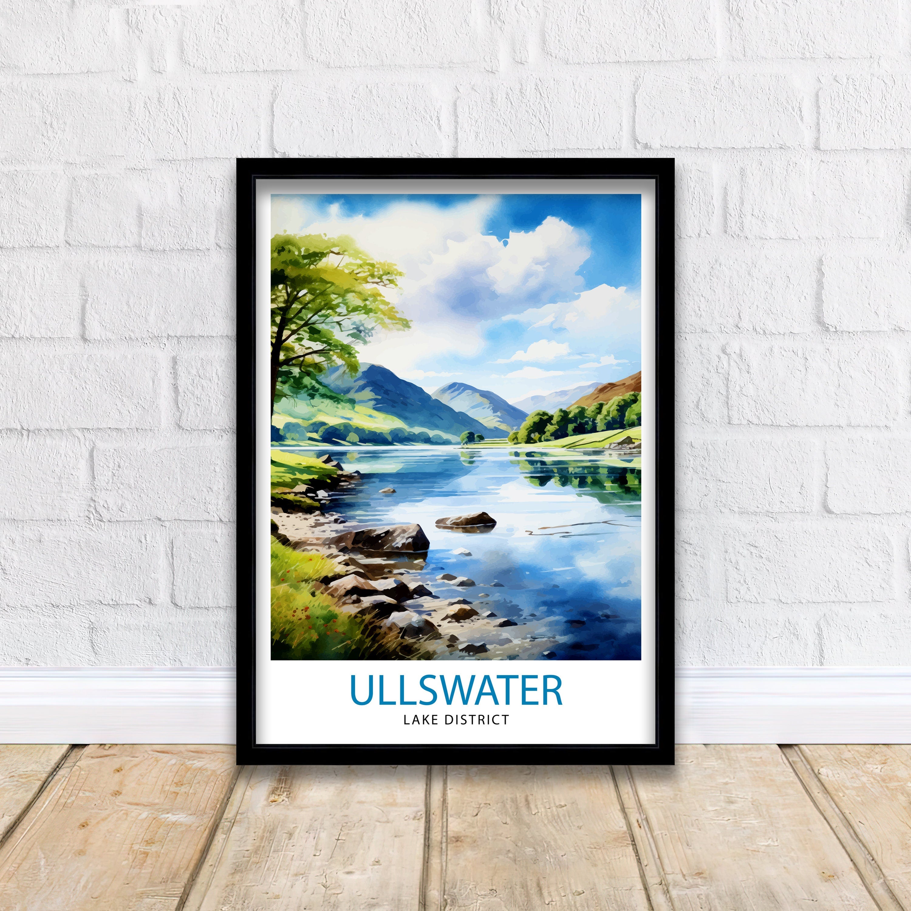 Ullswater Lake District Travel Print Lake District Wall Decor Ullswater Home Living Decor Ullswater Illustration Travel Poster Gift for