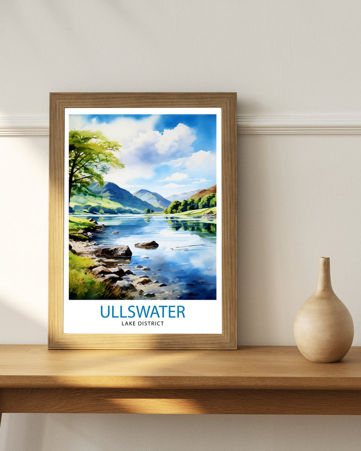 Ullswater Lake District Travel Print Lake District Wall Decor Ullswater Home Living Decor Ullswater Illustration Travel Poster Gift for