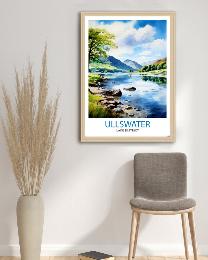 Ullswater Lake District Travel Print Lake District Wall Decor Ullswater Home Living Decor Ullswater Illustration Travel Poster Gift for