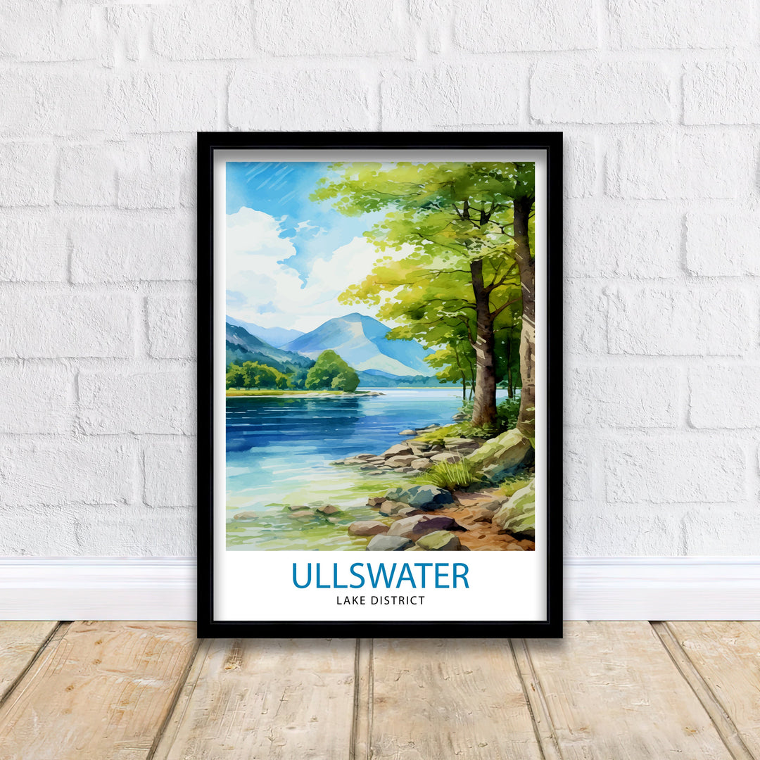 Ullswater Lake District Travel Print Lake District Wall Decor Ullswater Home Living Decor Ullswater Illustration Travel Poster Gift for