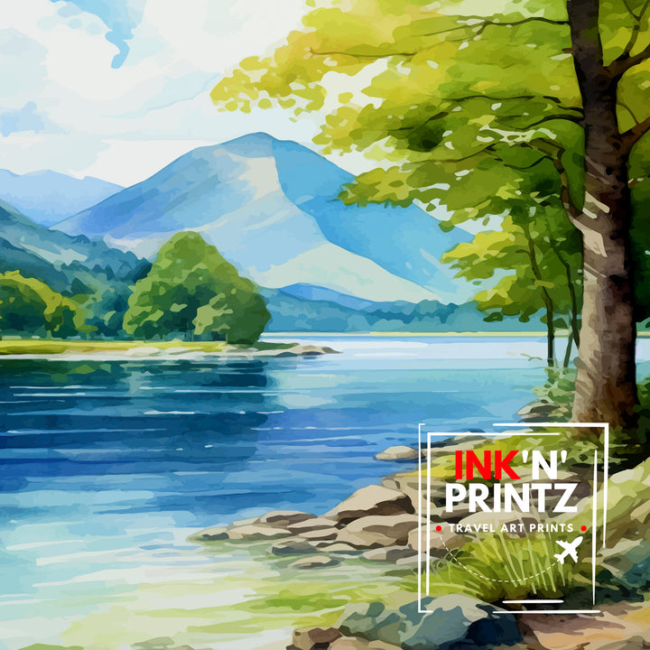 Ullswater Lake District Travel Print Lake District Wall Decor Ullswater Home Living Decor Ullswater Illustration Travel Poster Gift for