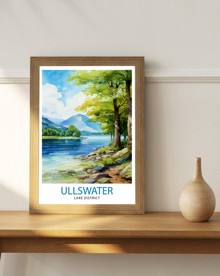 Ullswater Lake District Travel Print Lake District Wall Decor Ullswater Home Living Decor Ullswater Illustration Travel Poster Gift for
