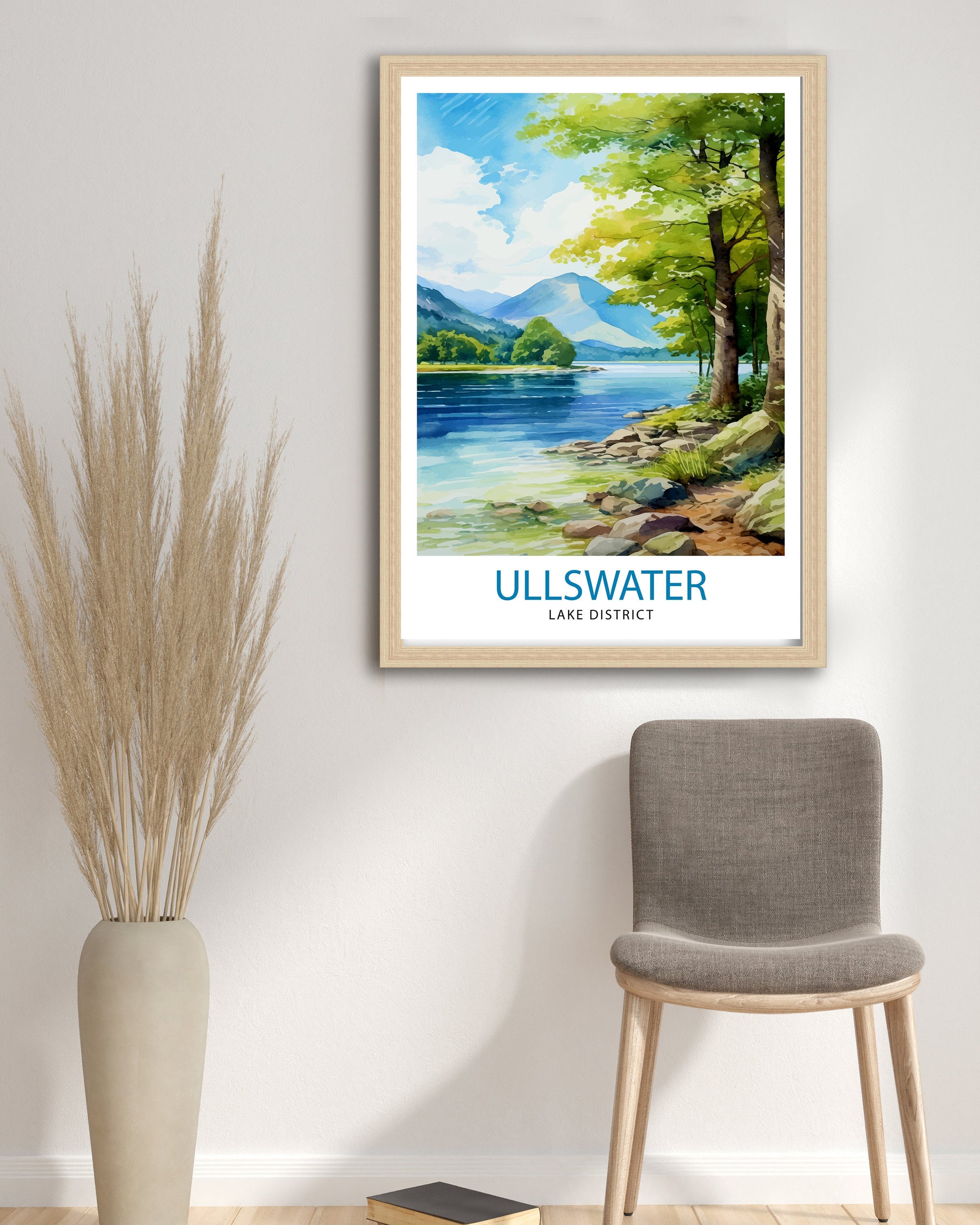 Ullswater Lake District Travel Print Lake District Wall Decor Ullswater Home Living Decor Ullswater Illustration Travel Poster Gift for