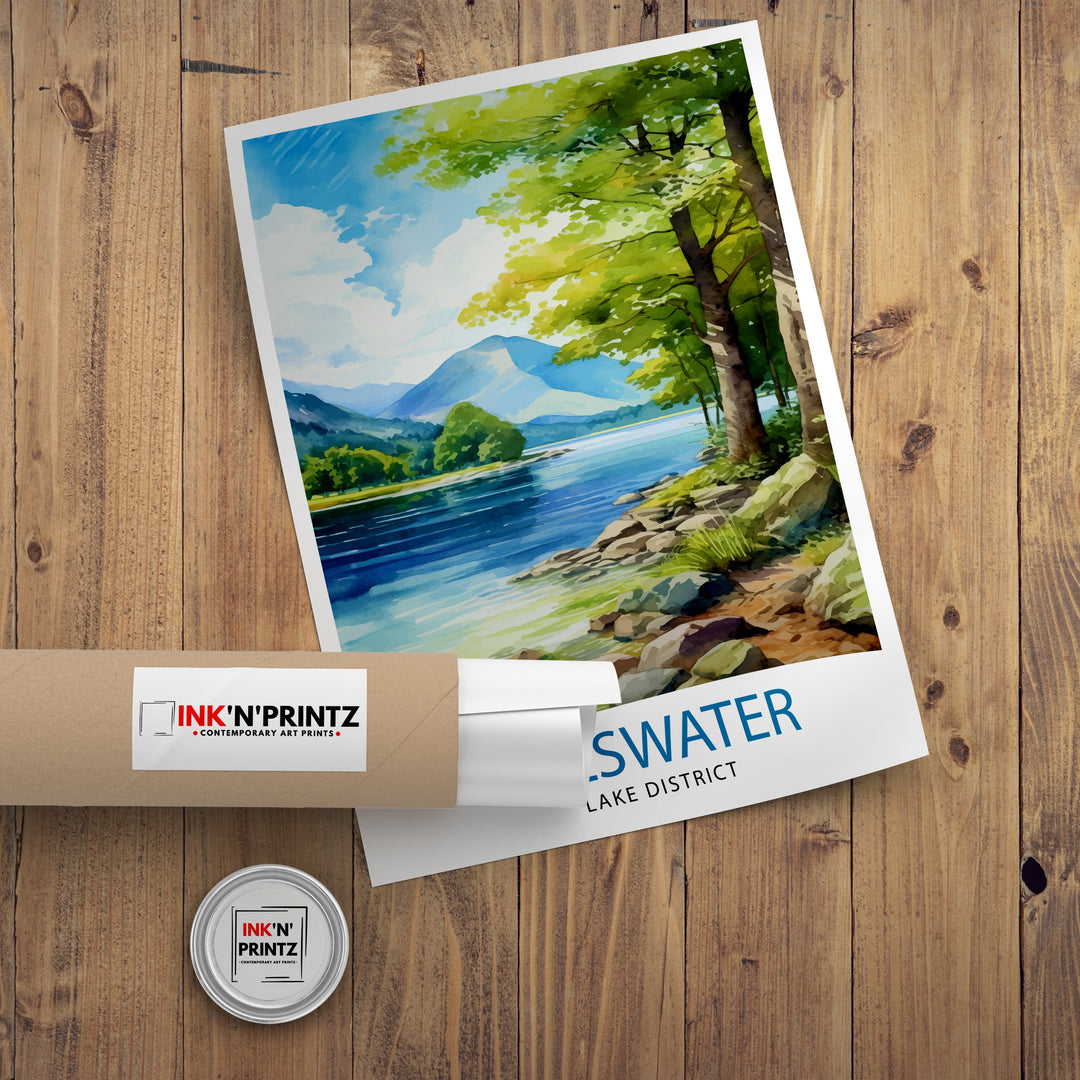 Ullswater Lake District Travel Print Lake District Wall Decor Ullswater Home Living Decor Ullswater Illustration Travel Poster Gift for