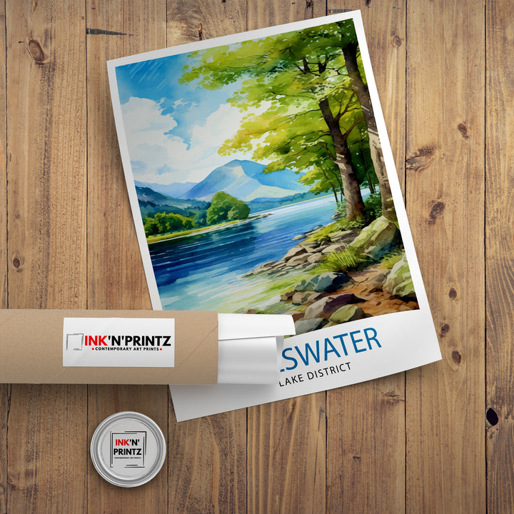 Ullswater Lake District Travel Print Lake District Wall Decor Ullswater Home Living Decor Ullswater Illustration Travel Poster Gift for