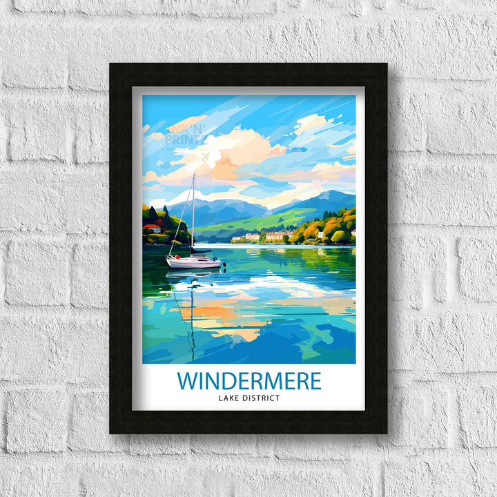 Lake Windermere Travel Print | Lake District Print | Lake District Art | Lake District Poster | The Lake District | Travel Print