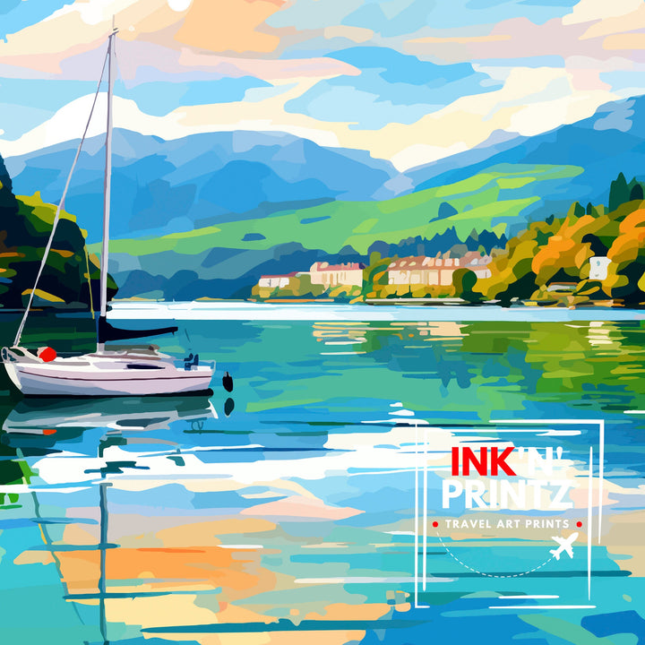 Lake Windermere Travel Print | Lake District Print | Lake District Art | Lake District Poster | The Lake District | Travel Print