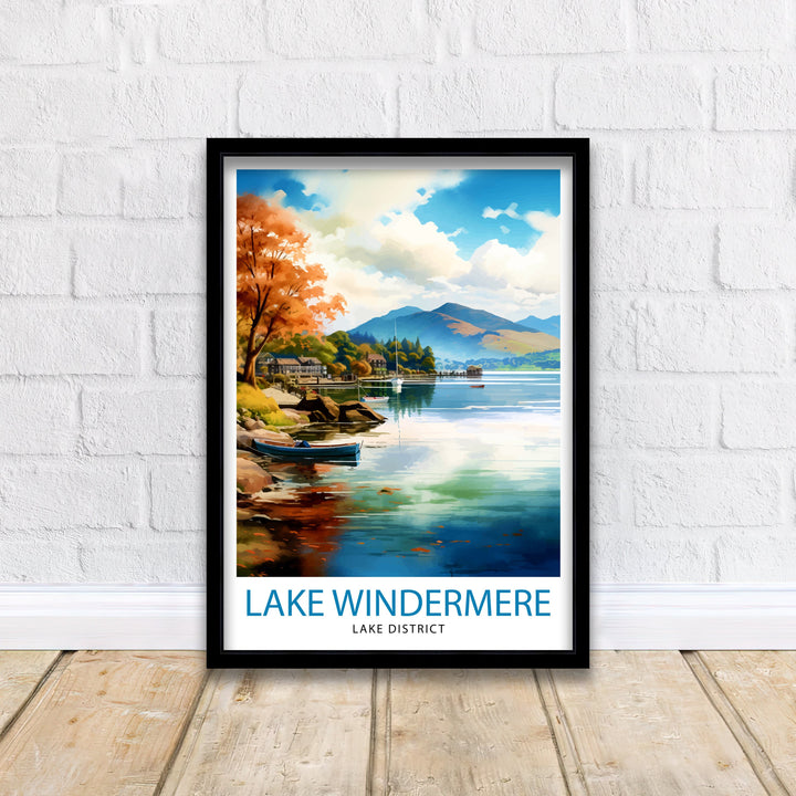 Lake Windermere Travel Print | Lake District Print | Lake District Art | Lake District Poster | The Lake District | Travel Print