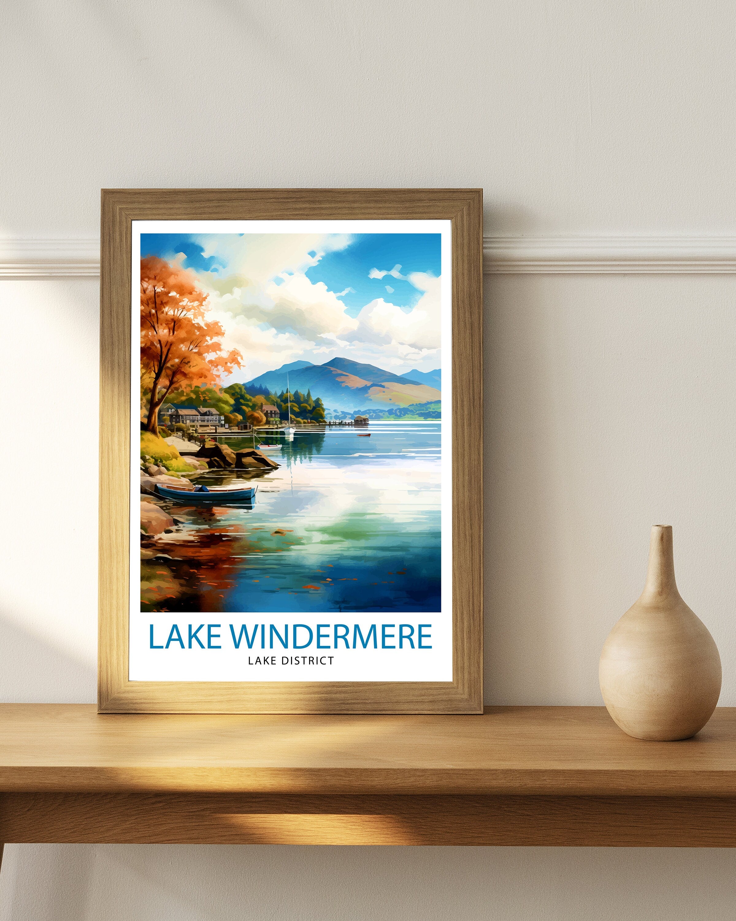Lake Windermere Travel Print | Lake District Print | Lake District Art | Lake District Poster | The Lake District | Travel Print