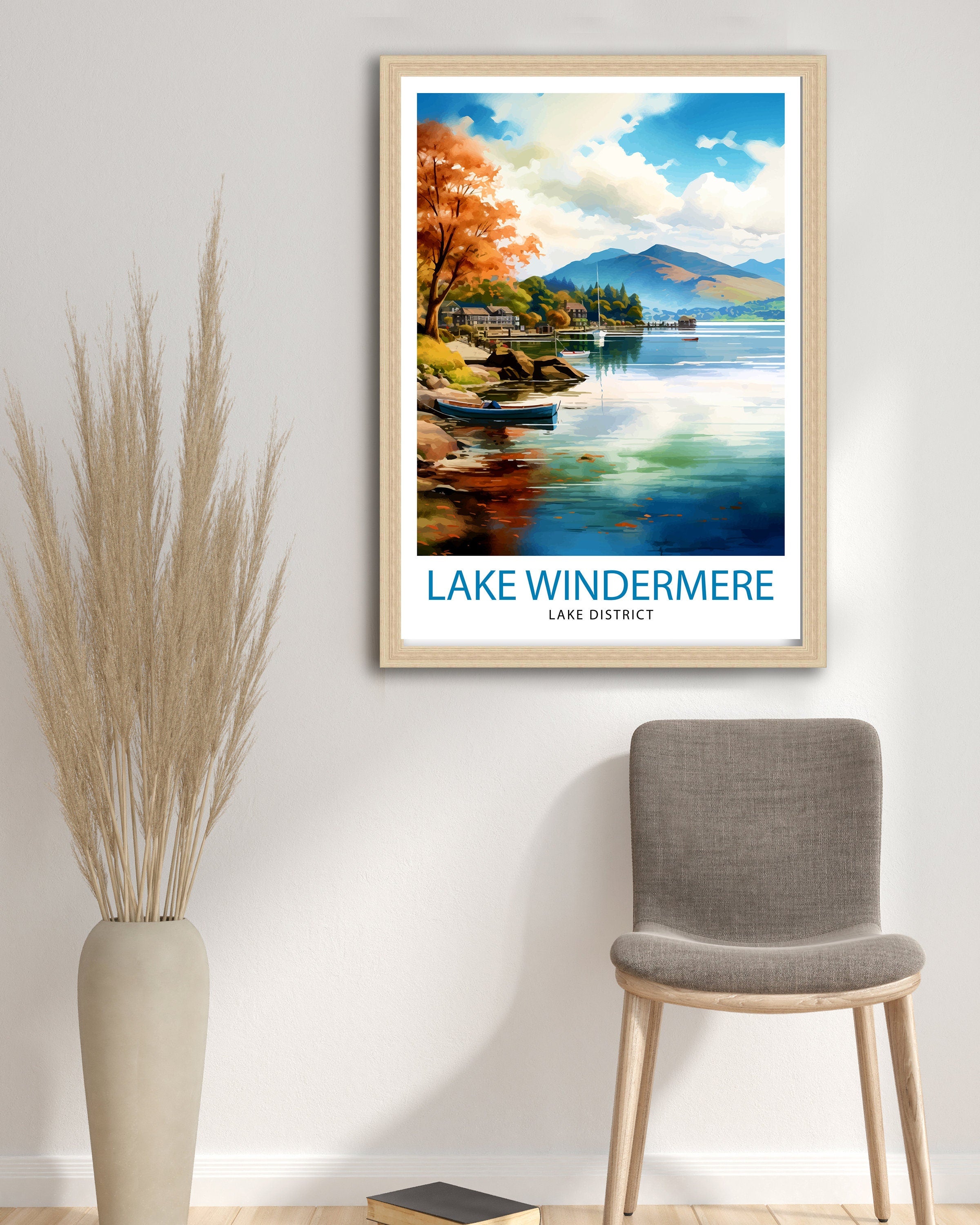 Lake Windermere Travel Print | Lake District Print | Lake District Art | Lake District Poster | The Lake District | Travel Print