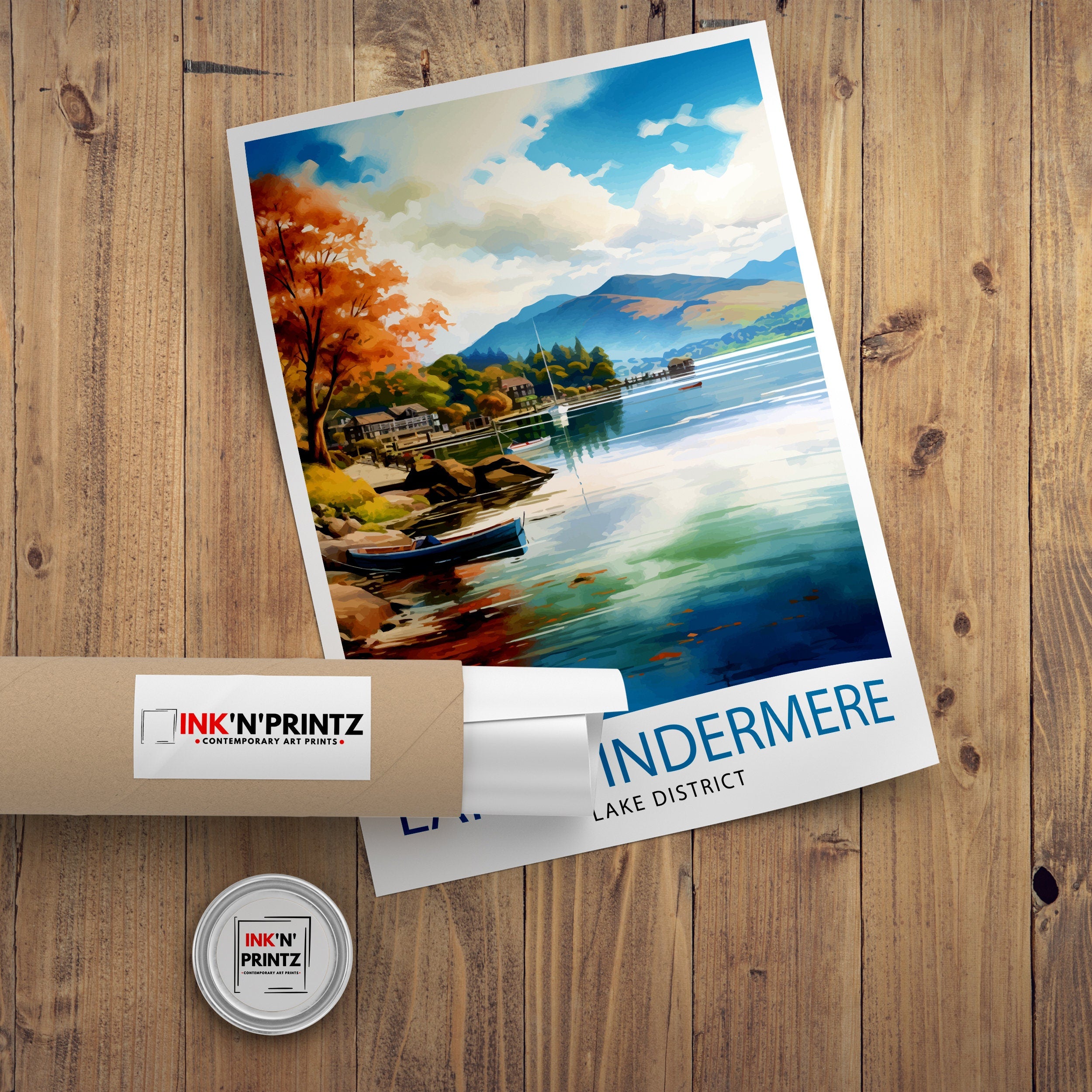 Lake Windermere Travel Print | Lake District Print | Lake District Art | Lake District Poster | The Lake District | Travel Print