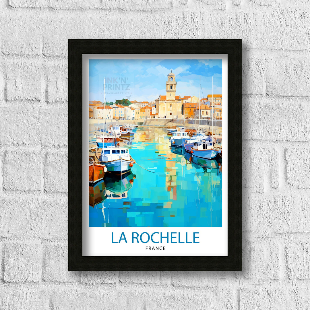 La Rochelle Travel Print La Rochelle Wall Decor France Illustration Travel Poster Gift for La Rochelle Home Decor
