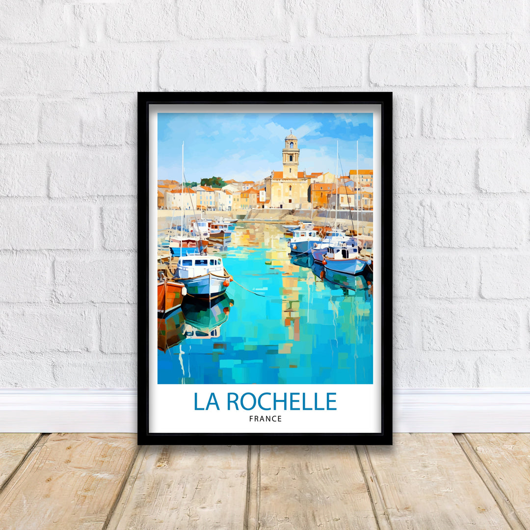 La Rochelle Travel Print La Rochelle Wall Decor France Illustration Travel Poster Gift for La Rochelle Home Decor
