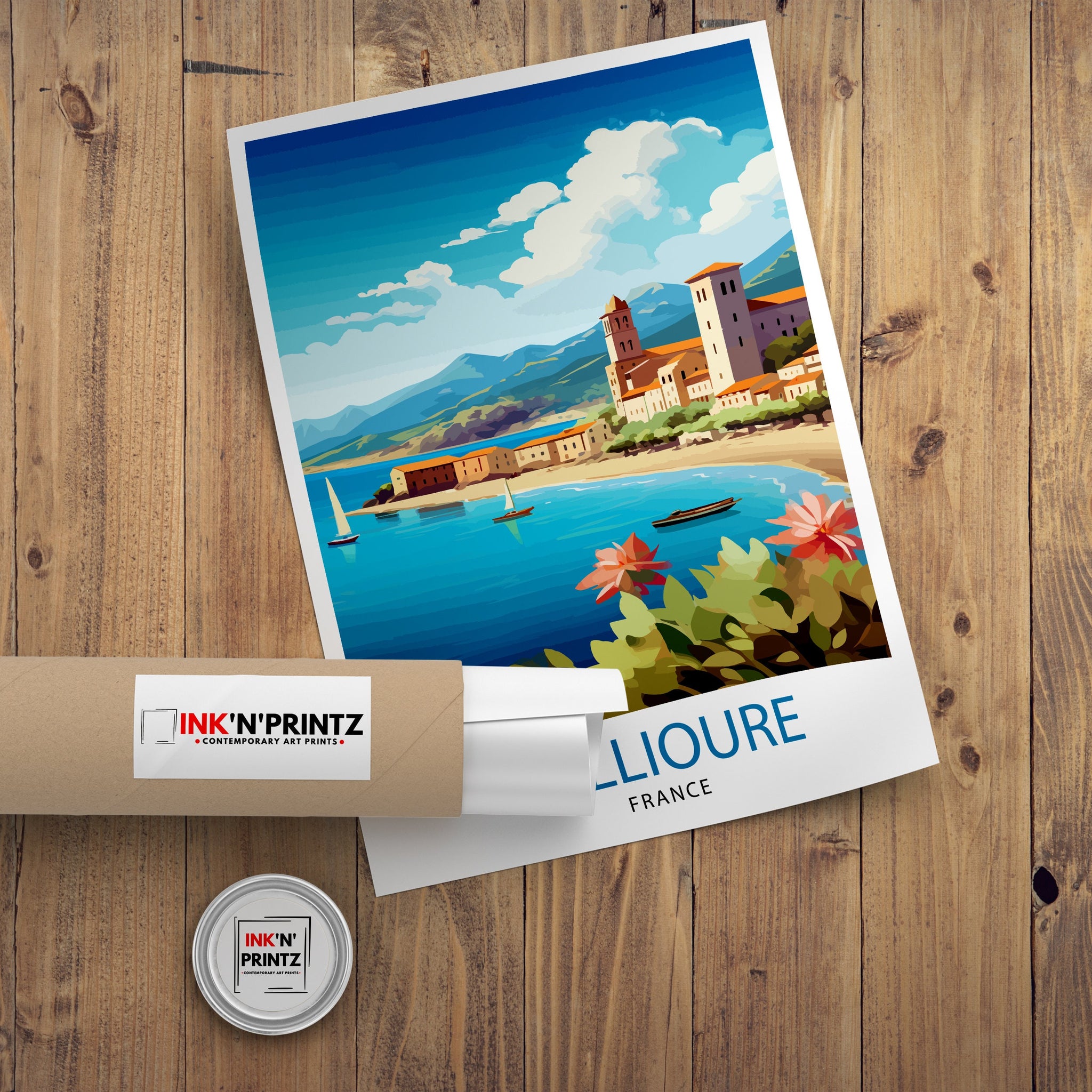 Collioure France Travel Print Collioure Wall Decor Collioure Poster French Riviera Travel Prints Collioure Art Print Collioure Illustration