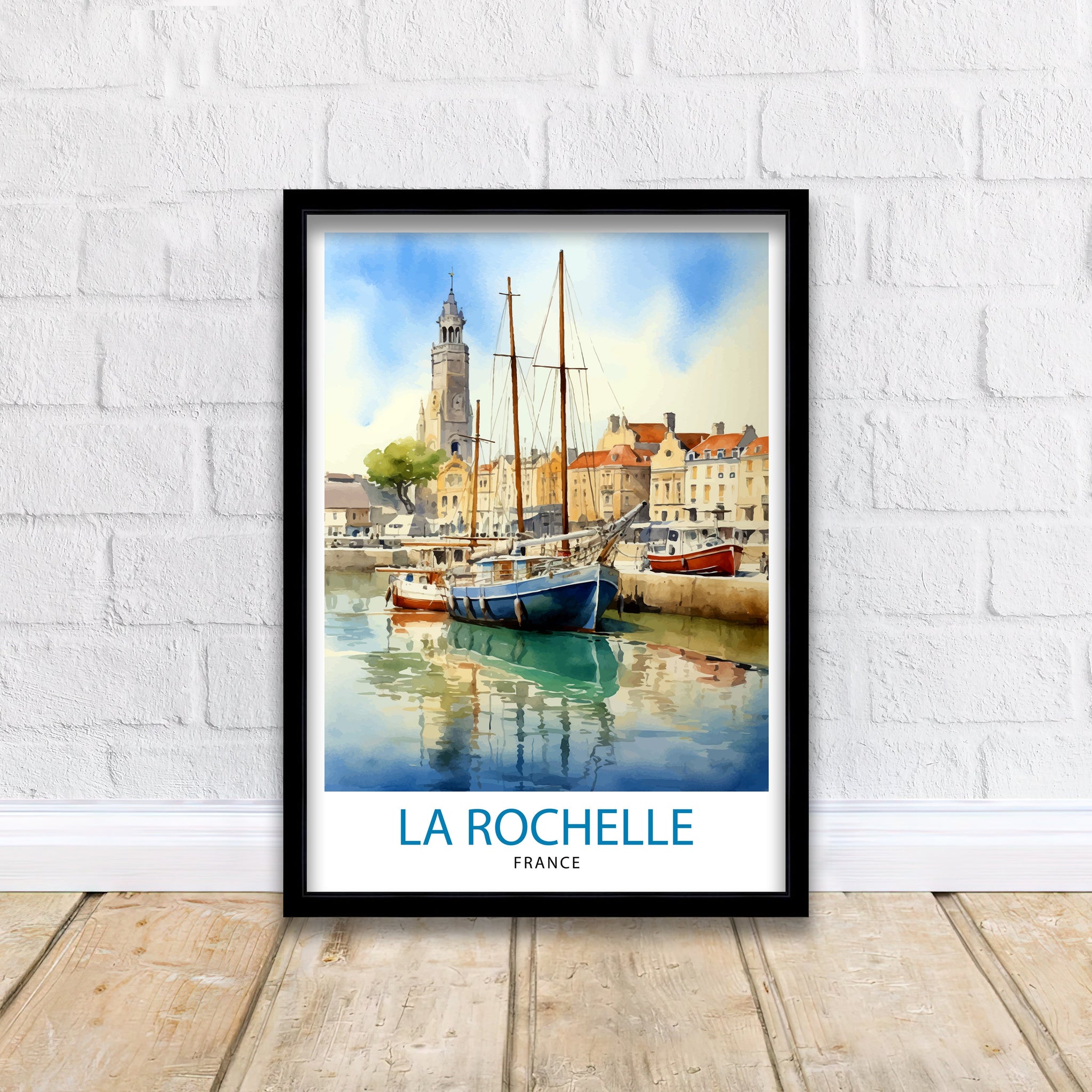 La Rochelle Travel Print La Rochelle Wall Decor France Illustration Travel Poster Gift for La Rochelle Home Decor