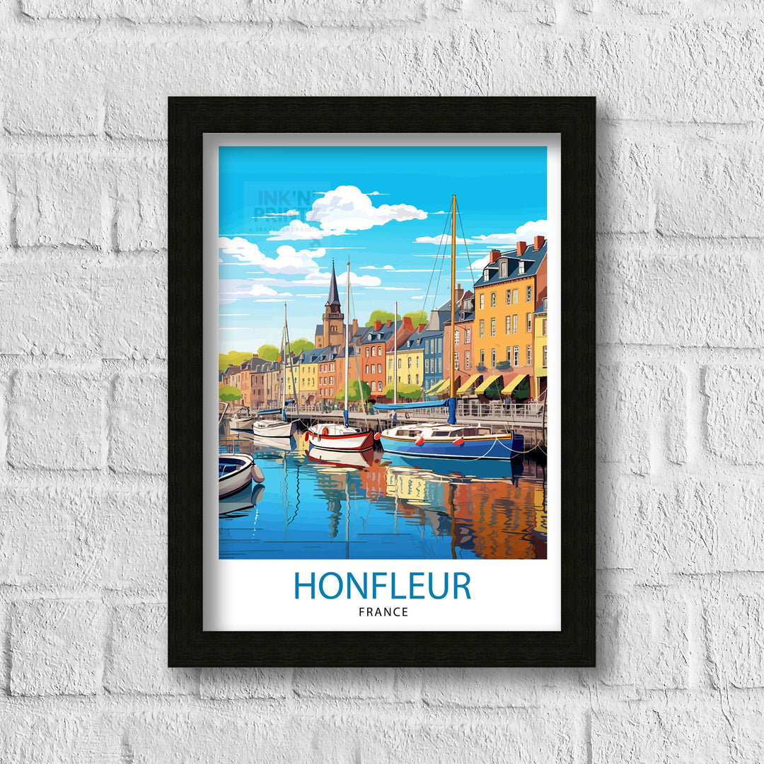 Honfleur France Travel Print Honfleur Wall Decor Honfleur Poster France Travel Prints Honfleur Art Print Honfleur Illustration Honfleur