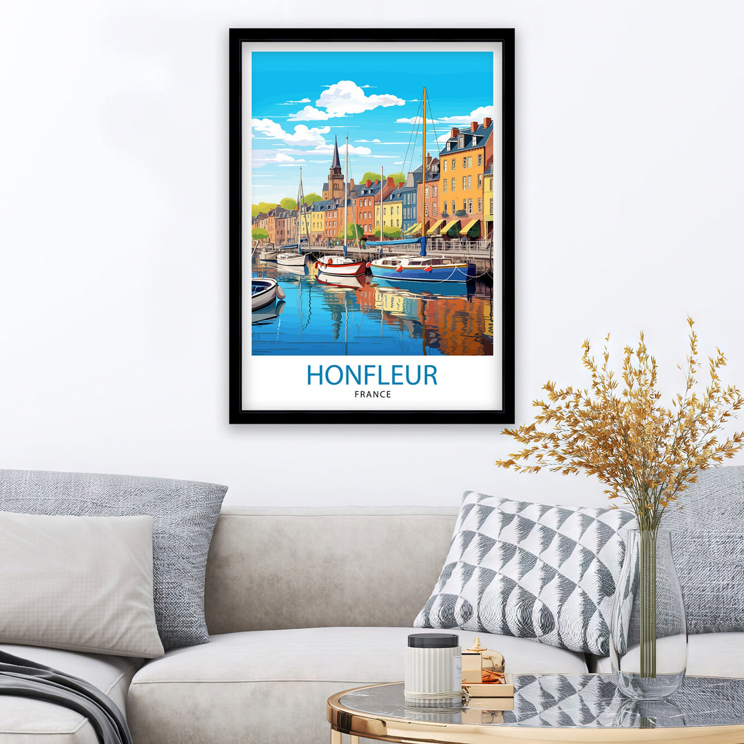 Honfleur France Travel Print Honfleur Wall Decor Honfleur Poster France Travel Prints Honfleur Art Print Honfleur Illustration Honfleur