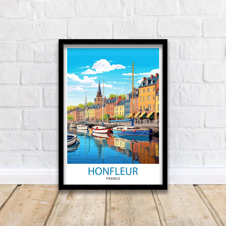 Honfleur France Travel Print Honfleur Wall Decor Honfleur Poster France Travel Prints Honfleur Art Print Honfleur Illustration Honfleur