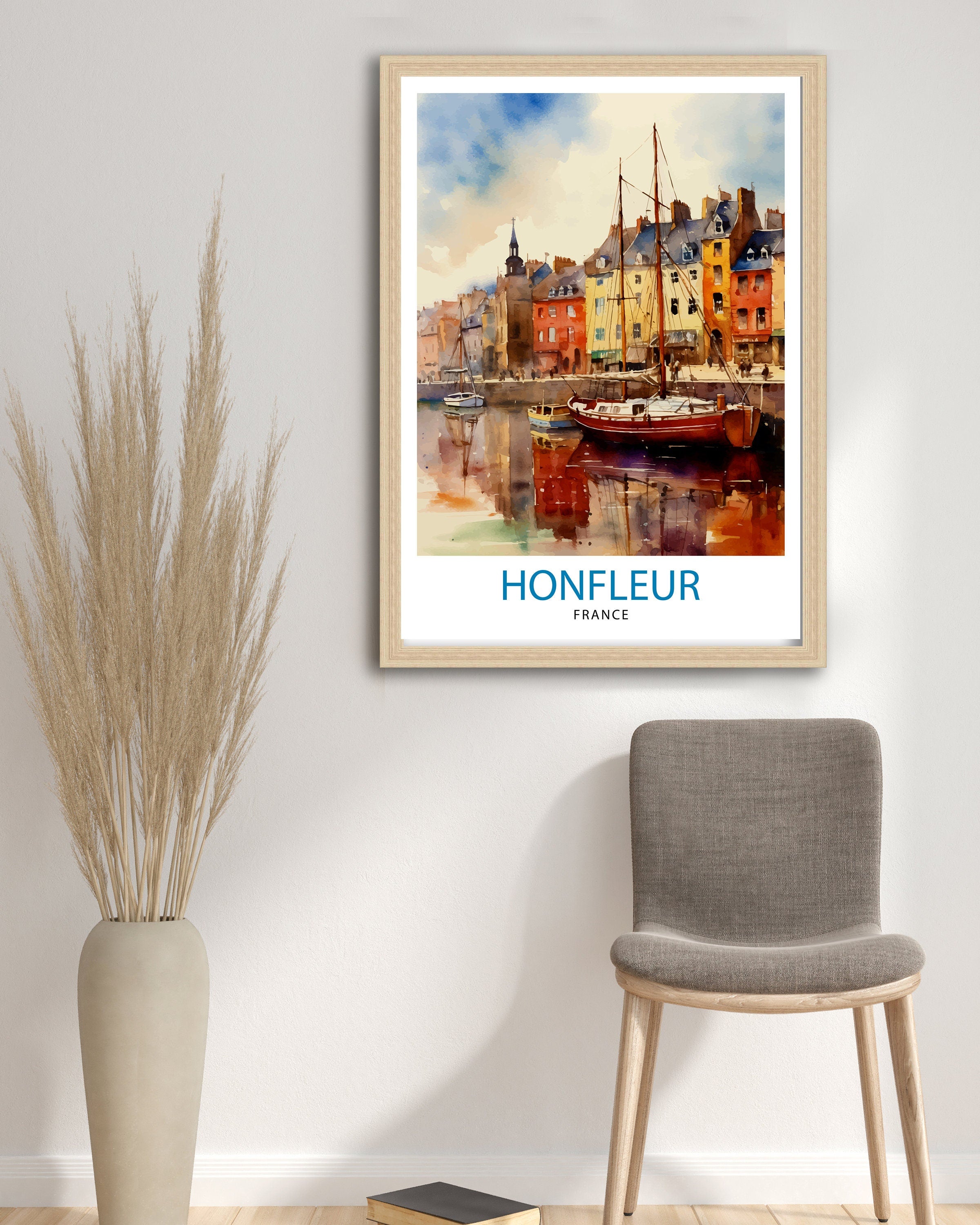 Honfleur France Travel Print Honfleur Wall Decor Honfleur Poster France Travel Prints Honfleur Art Print Honfleur Illustration Honfleur