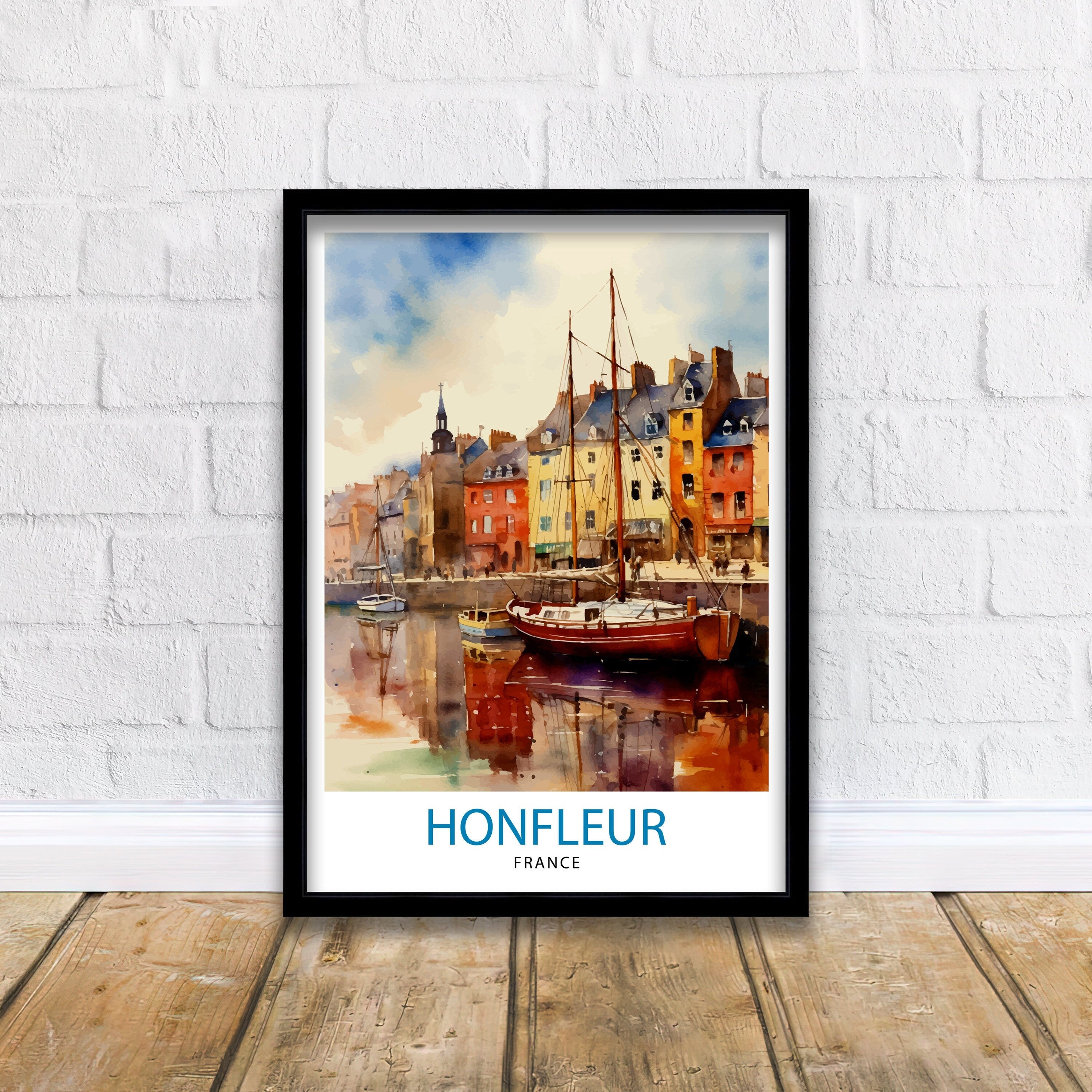 Honfleur France Travel Print Honfleur Wall Decor Honfleur Poster France Travel Prints Honfleur Art Print Honfleur Illustration Honfleur
