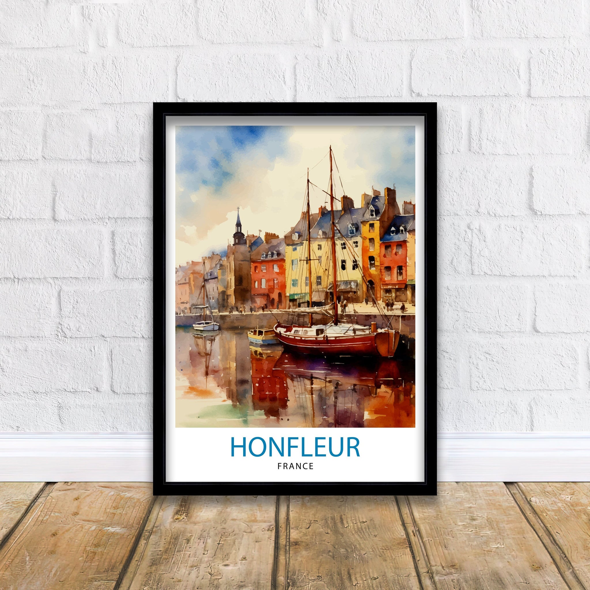 Honfleur France Travel Print Honfleur Wall Decor Honfleur Poster France Travel Prints Honfleur Art Print Honfleur Illustration Honfleur