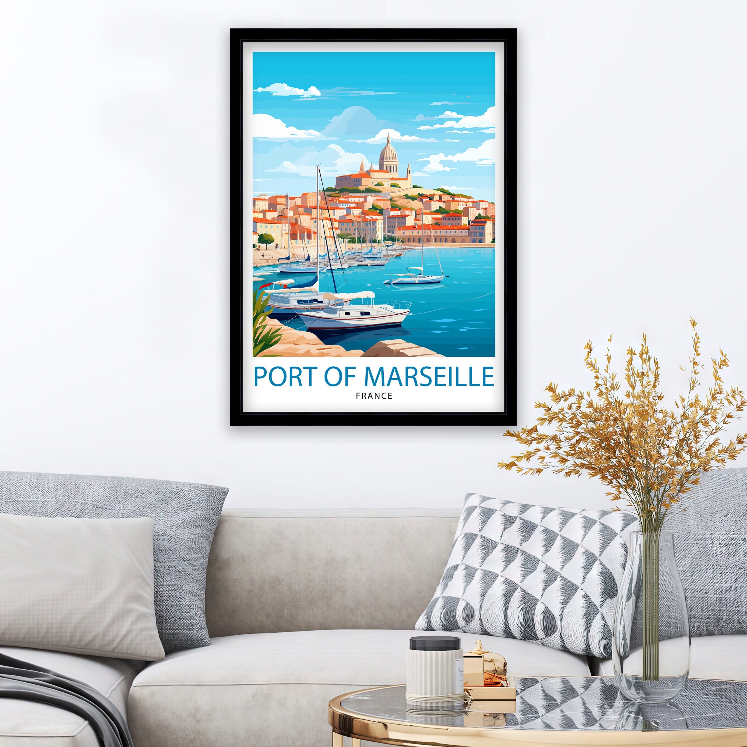 Marseille France Travel Print Marseille Wall Decor Marseille Poster France Travel Prints Marseille Art Print Marseille Illustration
