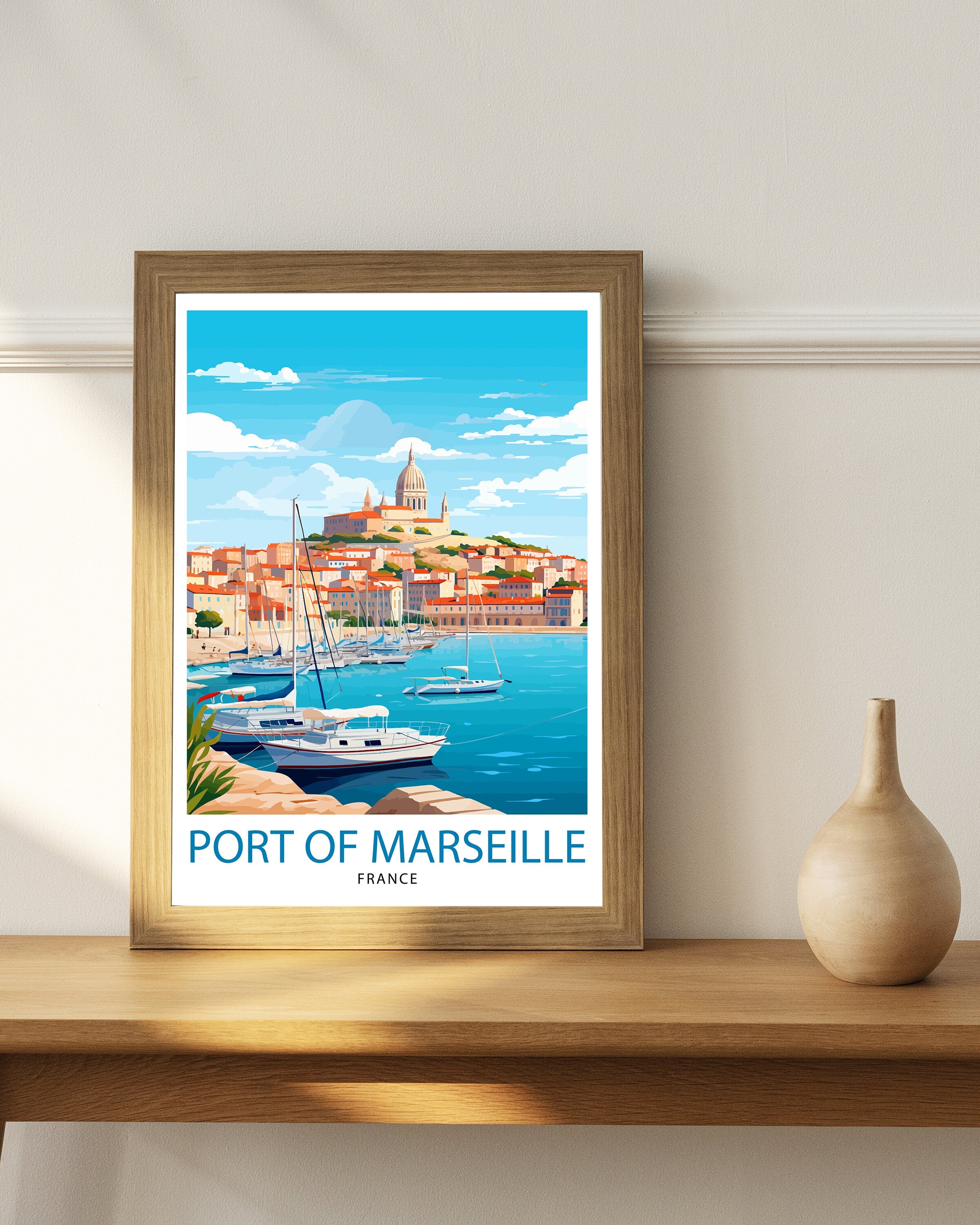 Marseille France Travel Print Marseille Wall Decor Marseille Poster France Travel Prints Marseille Art Print Marseille Illustration