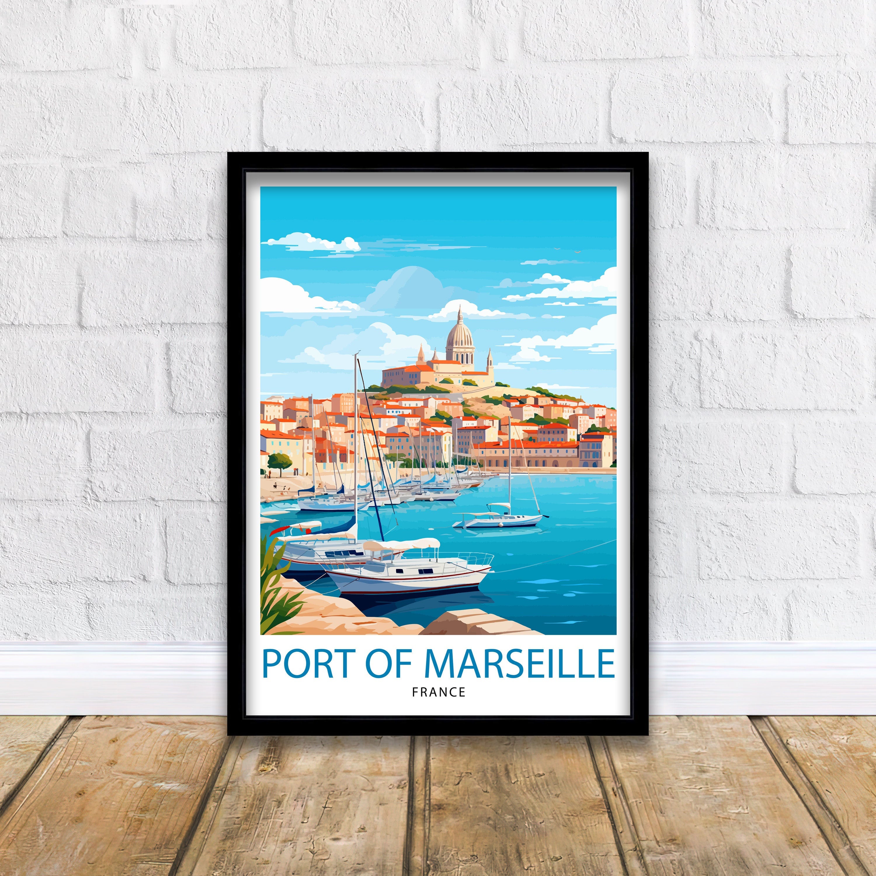Marseille France Travel Print Marseille Wall Decor Marseille Poster France Travel Prints Marseille Art Print Marseille Illustration