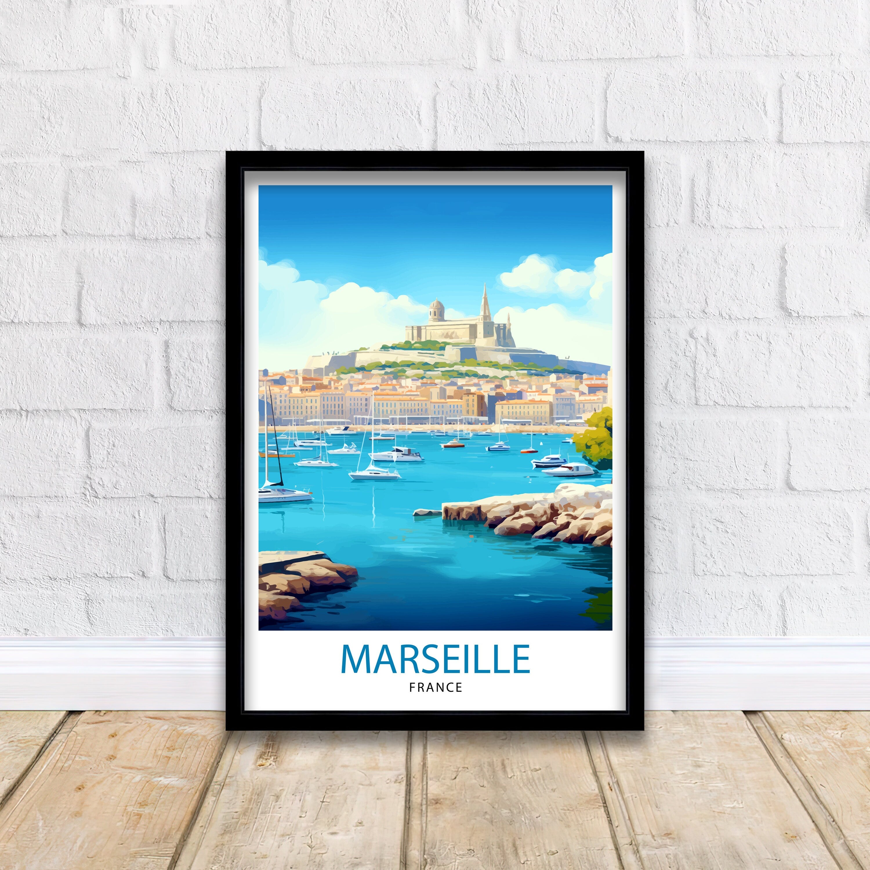 Marseille France Travel Print Marseille Wall Decor Marseille Poster France Travel Prints Marseille Art Print Marseille Illustration