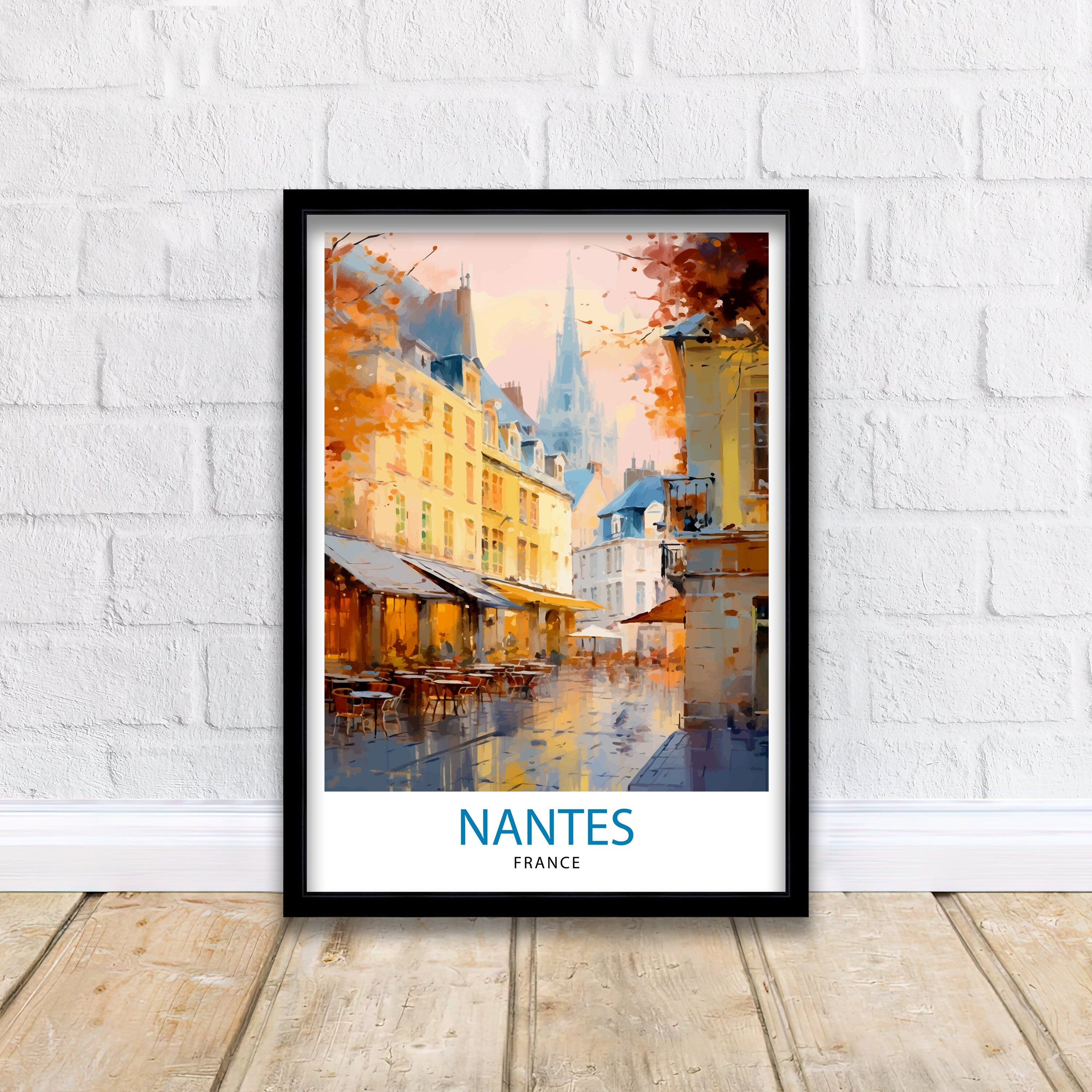 Nantes France Travel Print Nantes Wall Decor Nantes Illustration Nantes Travel Poster Gift For Nantes France Home Decor