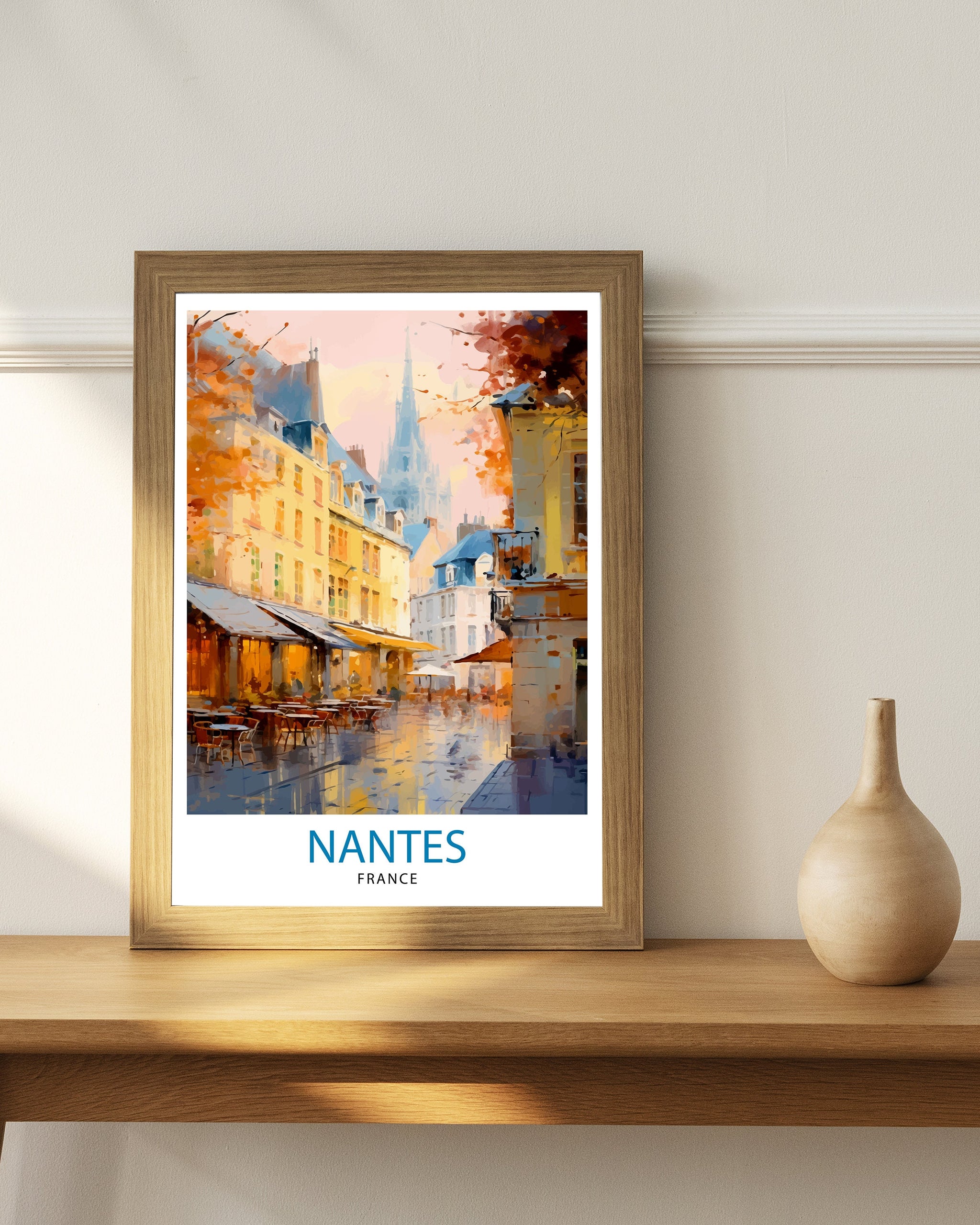 Nantes France Travel Print Nantes Wall Decor Nantes Illustration Nantes Travel Poster Gift For Nantes France Home Decor