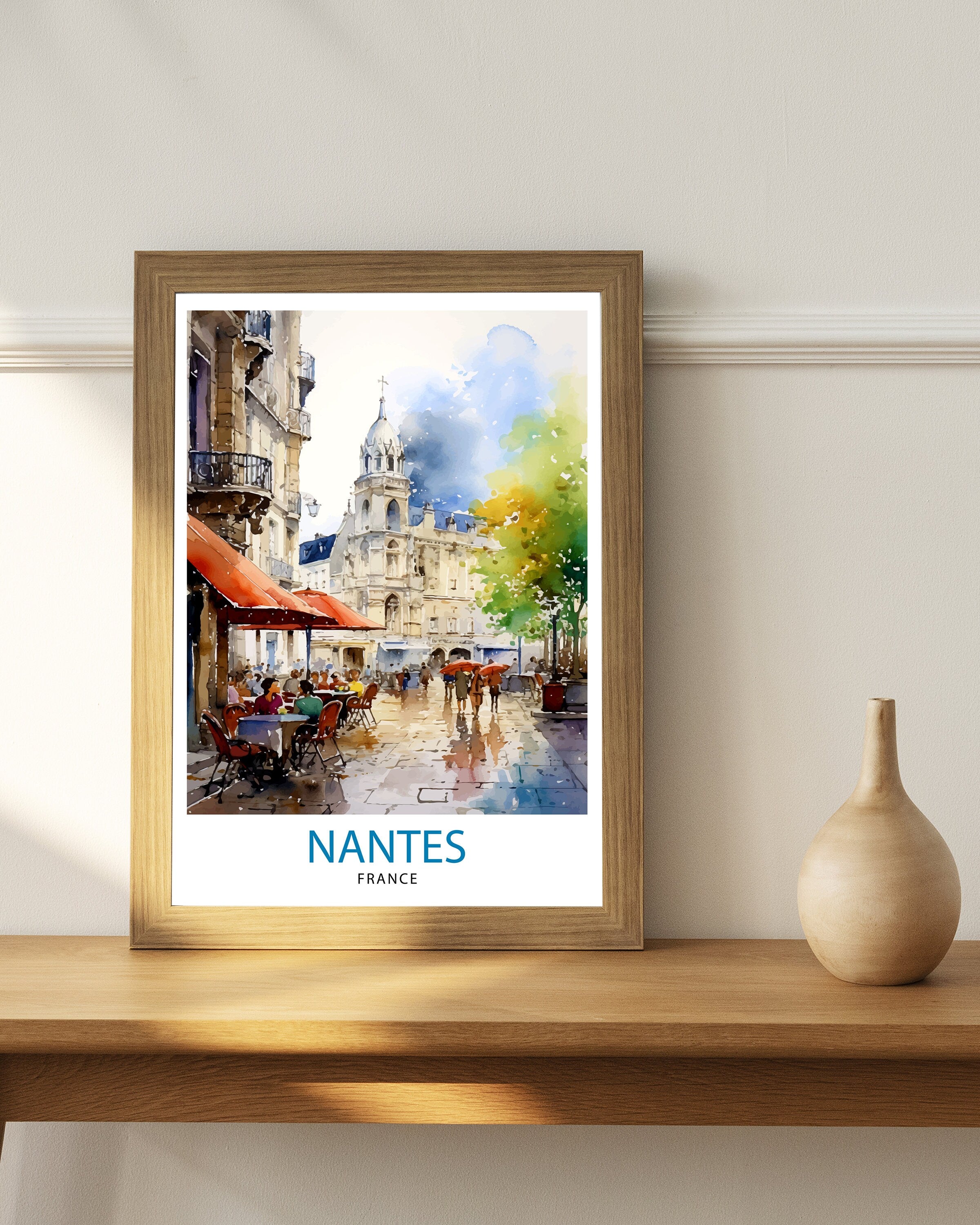 Nantes France Travel Print Nantes Wall Decor Nantes Illustration Nantes Travel Poster Gift For Nantes France Home Decor