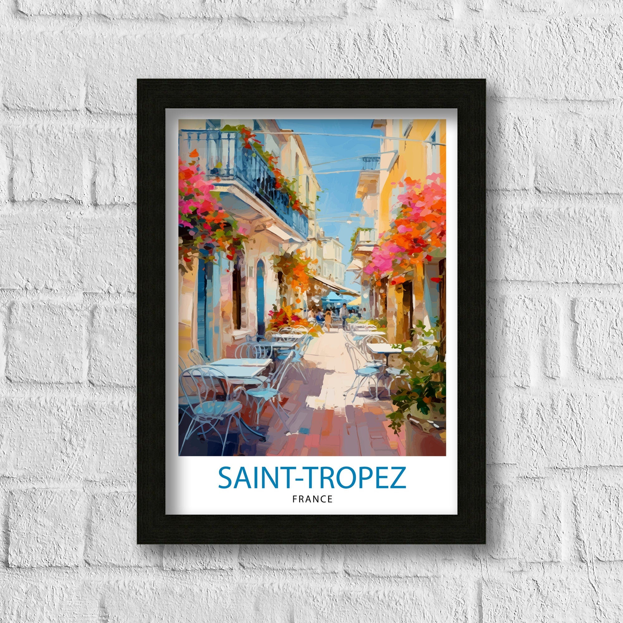 St. Tropez France Travel Print St. Tropez Wall Decor St. Tropez Poster French Riviera Travel Prints St. Tropez Art Print St. Tropez