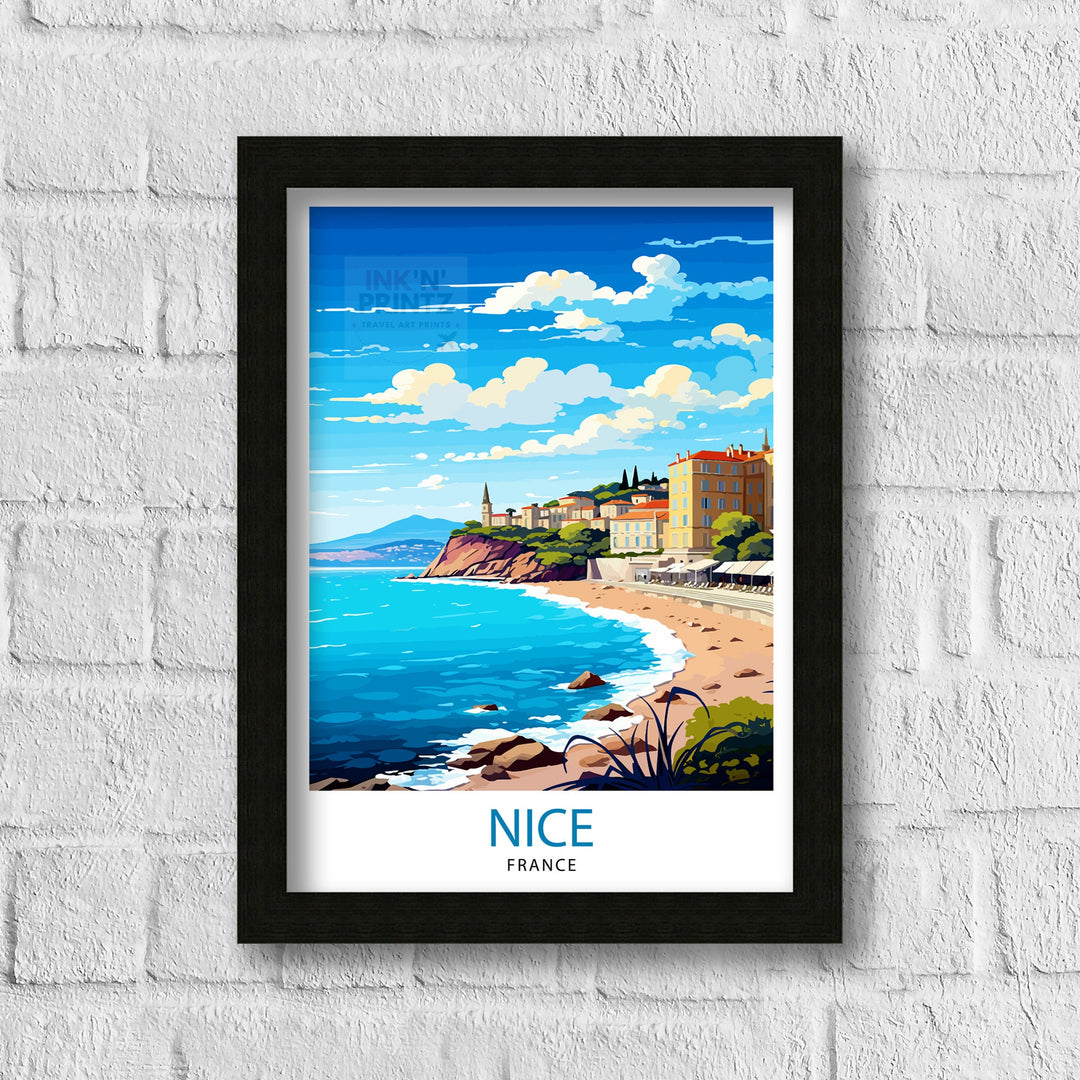 Nice France Travel Poster Nice Wall Art Nice Poster French Riviera Decor Nice Art Poster Nice Illustration Nice