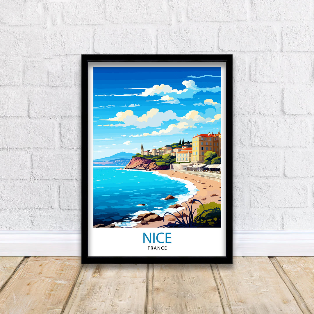 Nice France Travel Poster Nice Wall Art Nice Poster French Riviera Decor Nice Art Poster Nice Illustration Nice