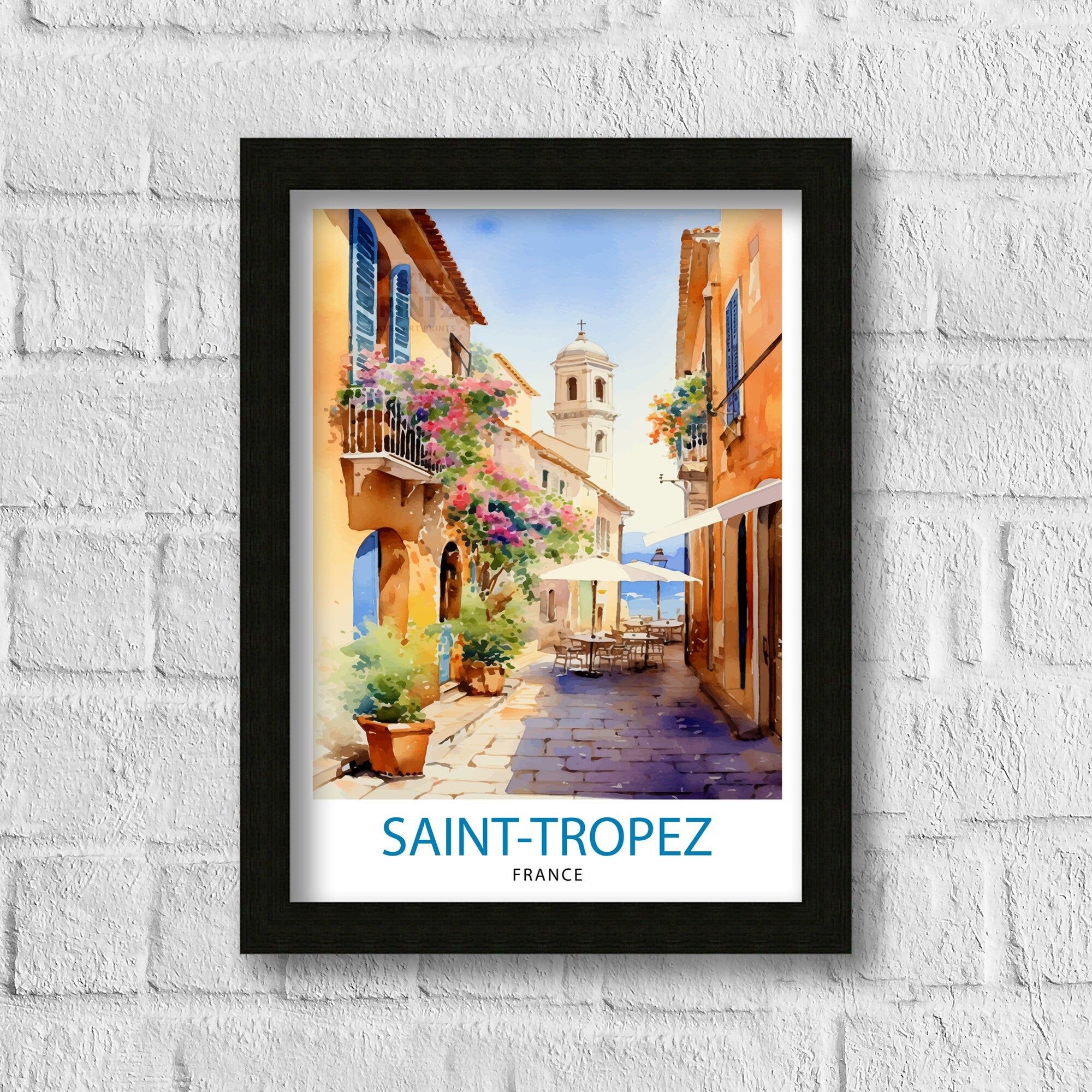 St. Tropez France Travel Print St. Tropez Wall Decor St. Tropez Poster French Riviera Travel Prints St. Tropez Art Print St. Tropez