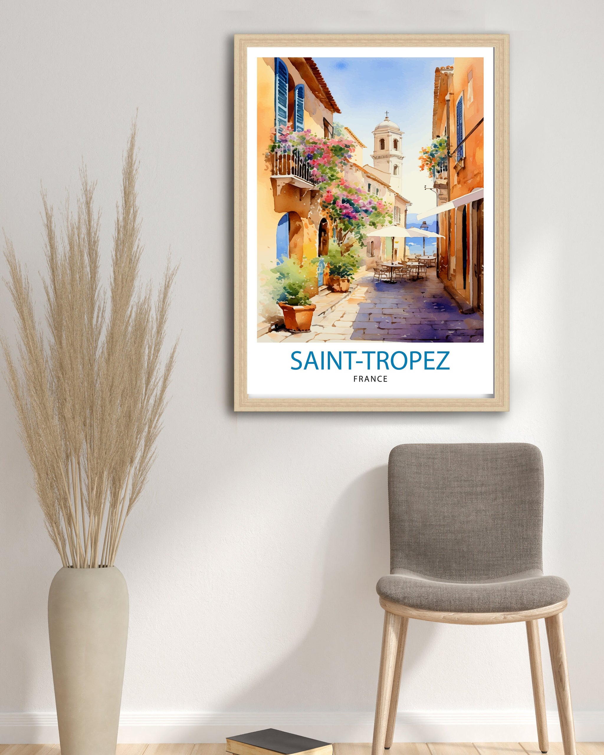 St. Tropez France Travel Print St. Tropez Wall Decor St. Tropez Poster French Riviera Travel Prints St. Tropez Art Print St. Tropez