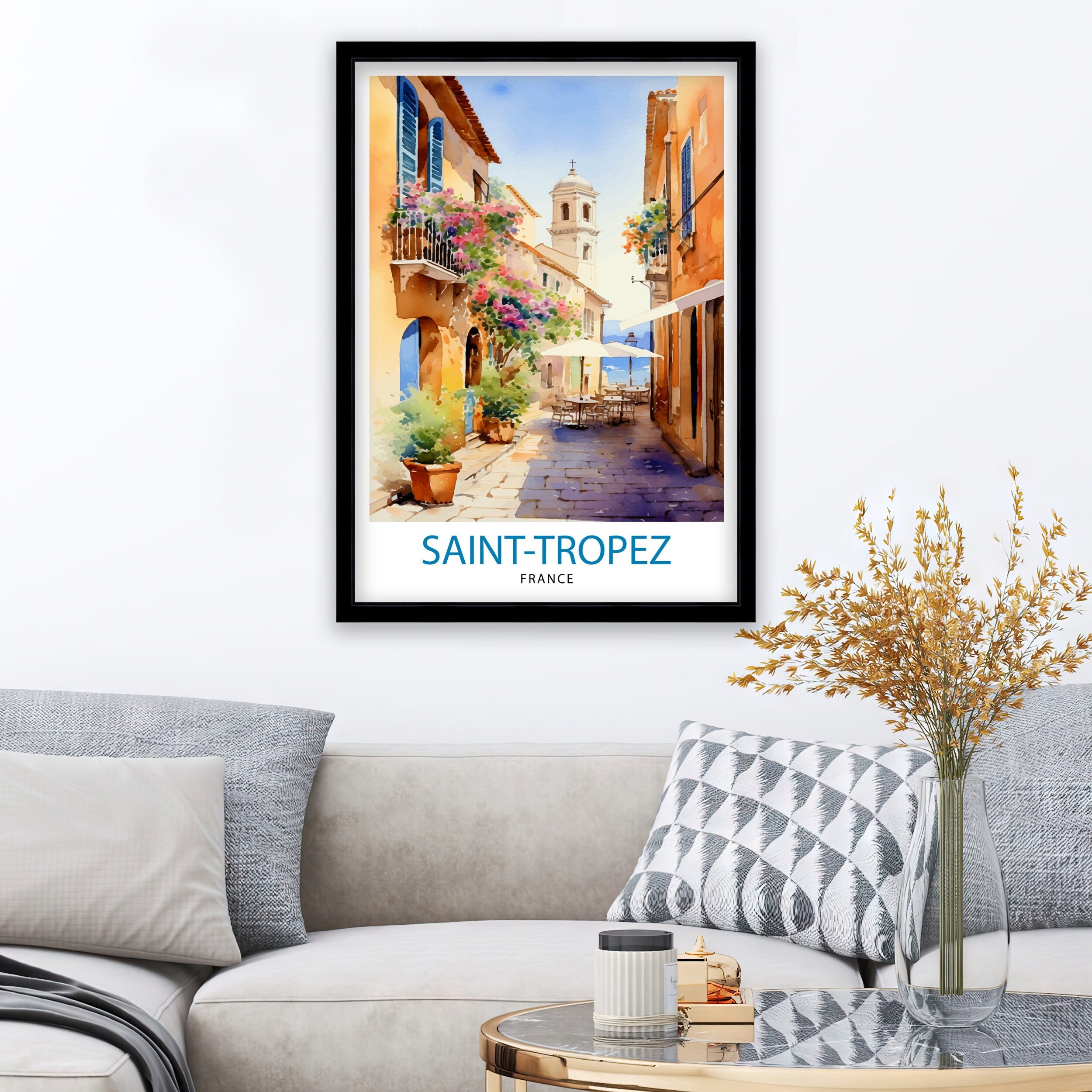 St. Tropez France Travel Print St. Tropez Wall Decor St. Tropez Poster French Riviera Travel Prints St. Tropez Art Print St. Tropez
